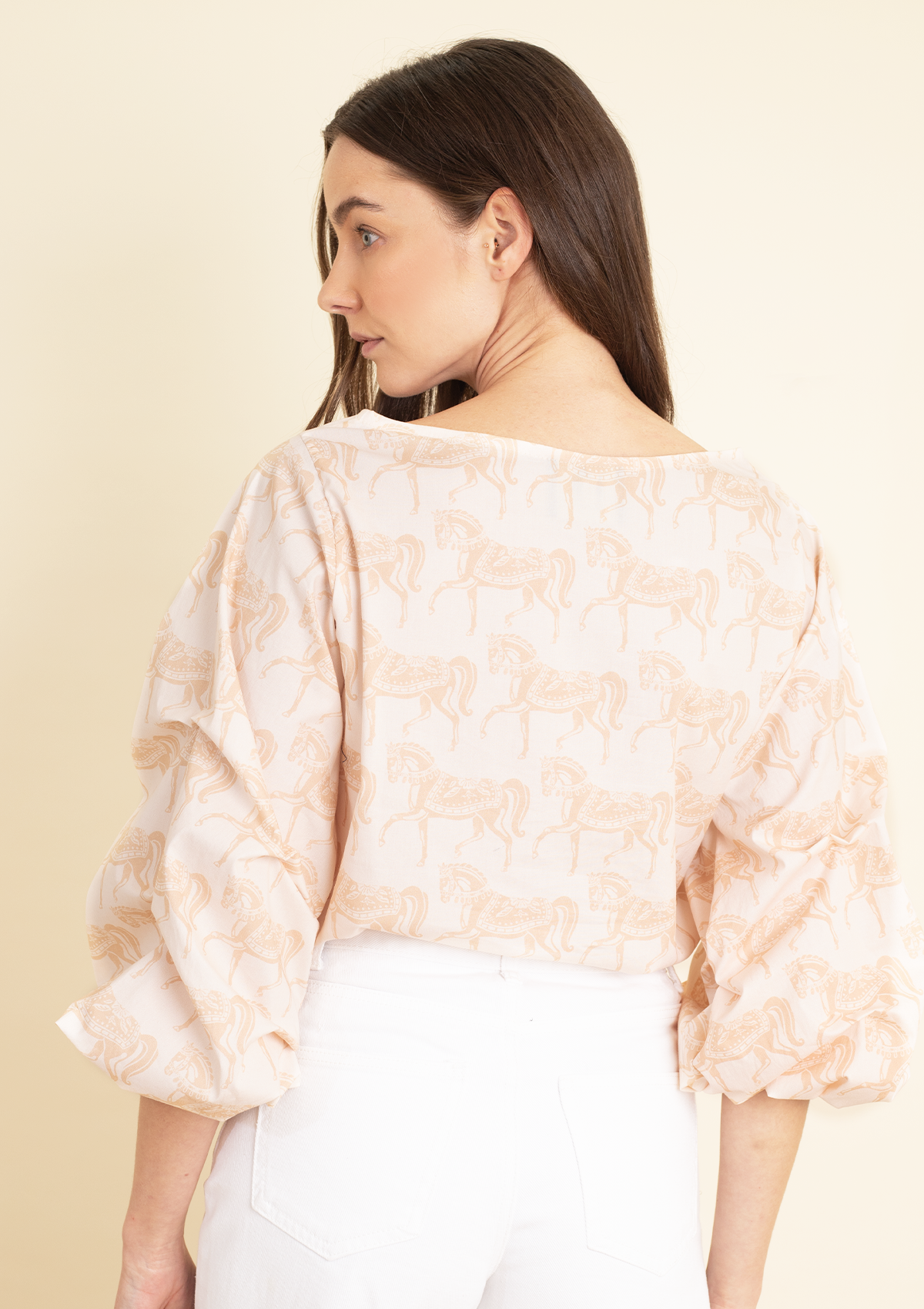 Evelyn Blouse | Blossomare Print | Neutral - Rönner