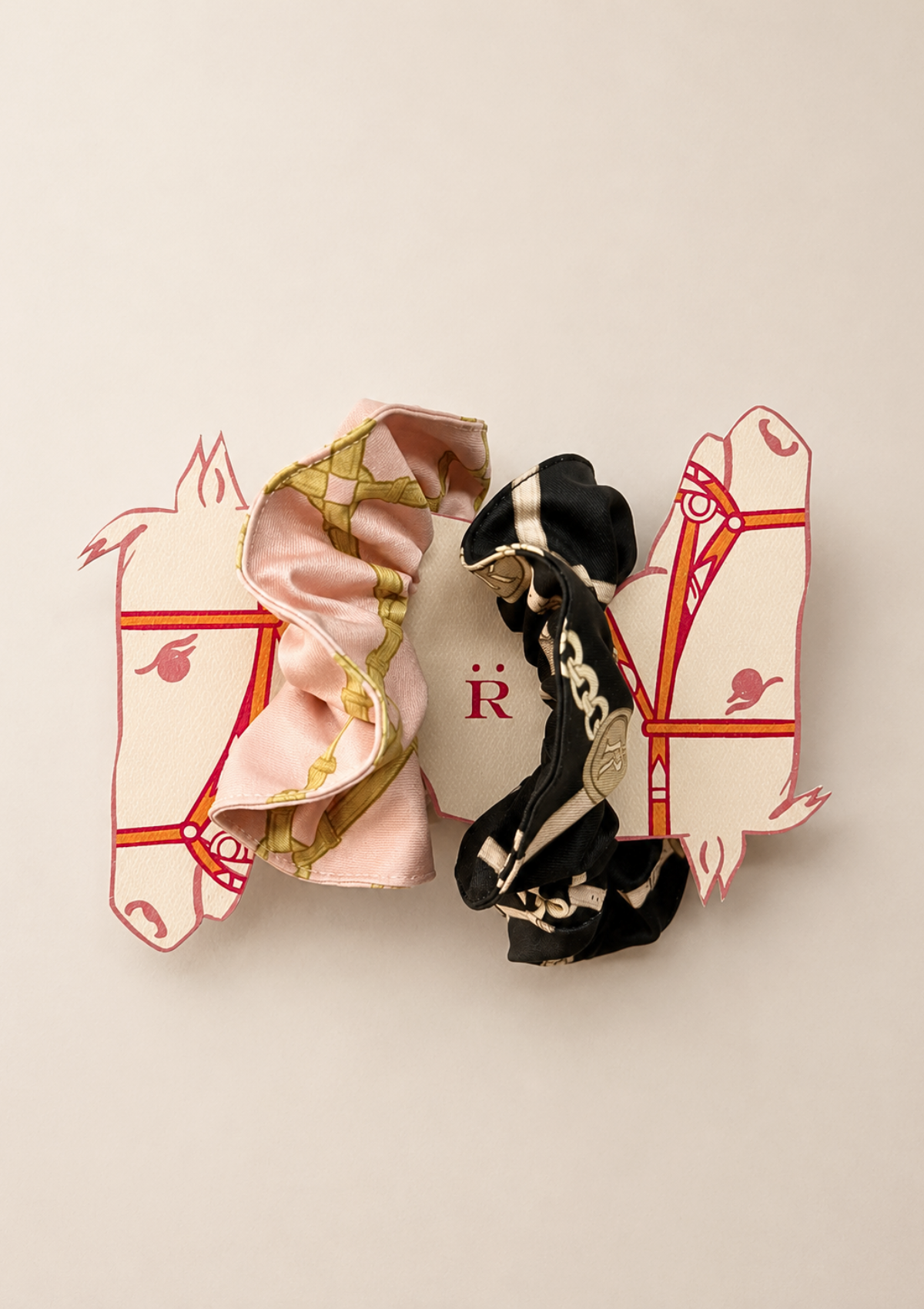 The Horse Girl Beltina Scrunchie Duo -  Rose & Black