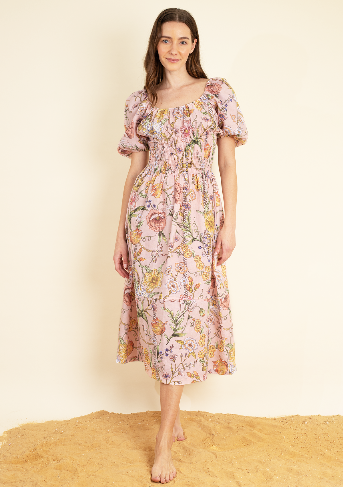 Fleurit Linen Dress | Flora Rose