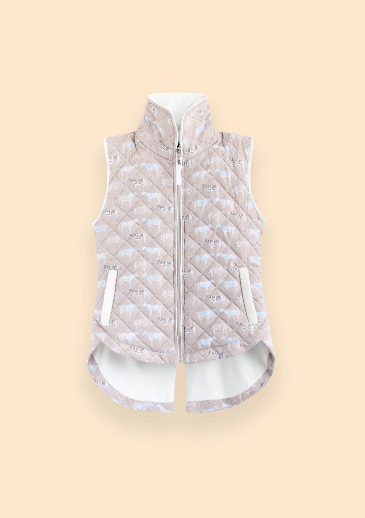 Florence Quilted Vest | Victory Print | Taupe