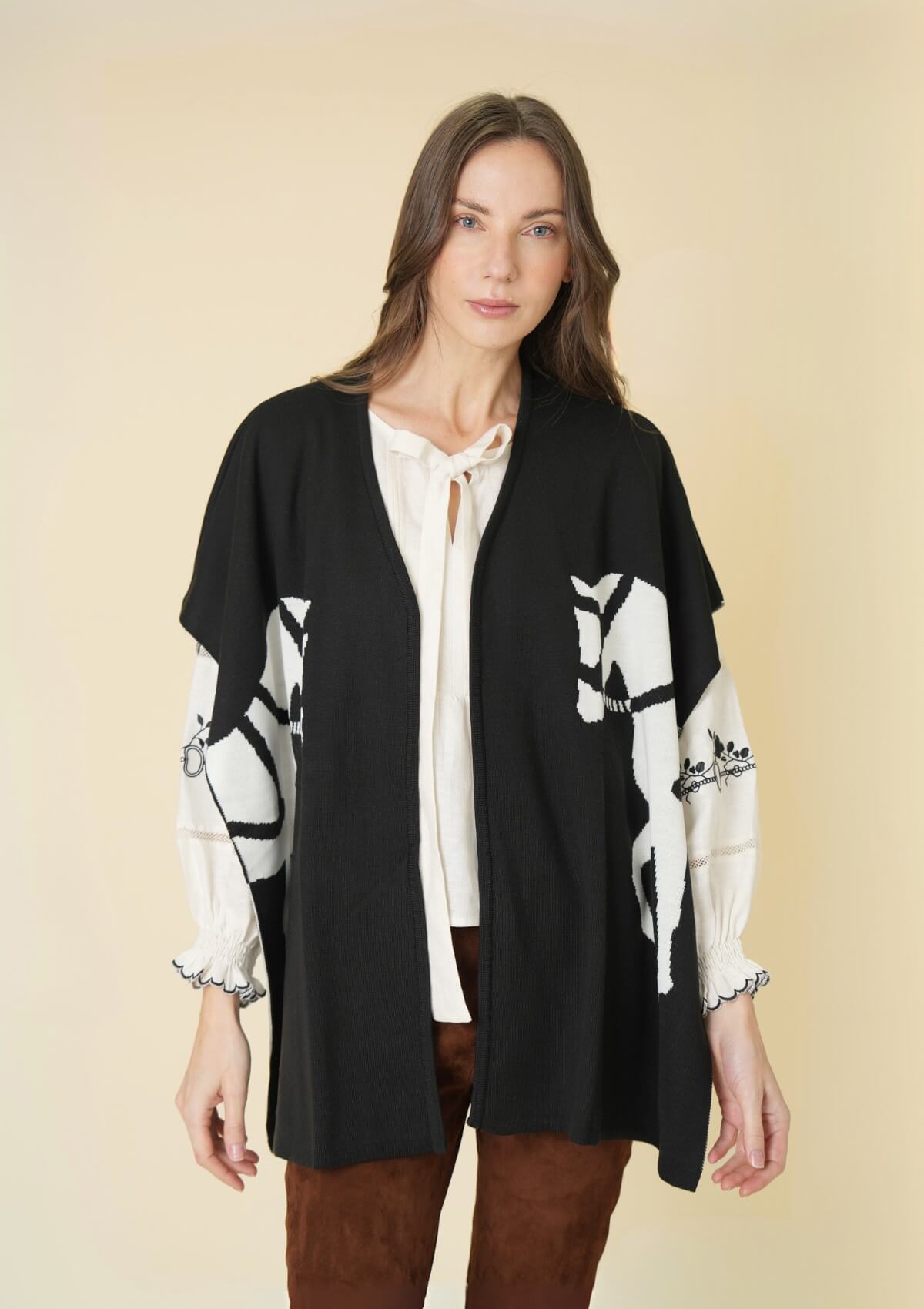Marina Poncho | Classic Knit | Black