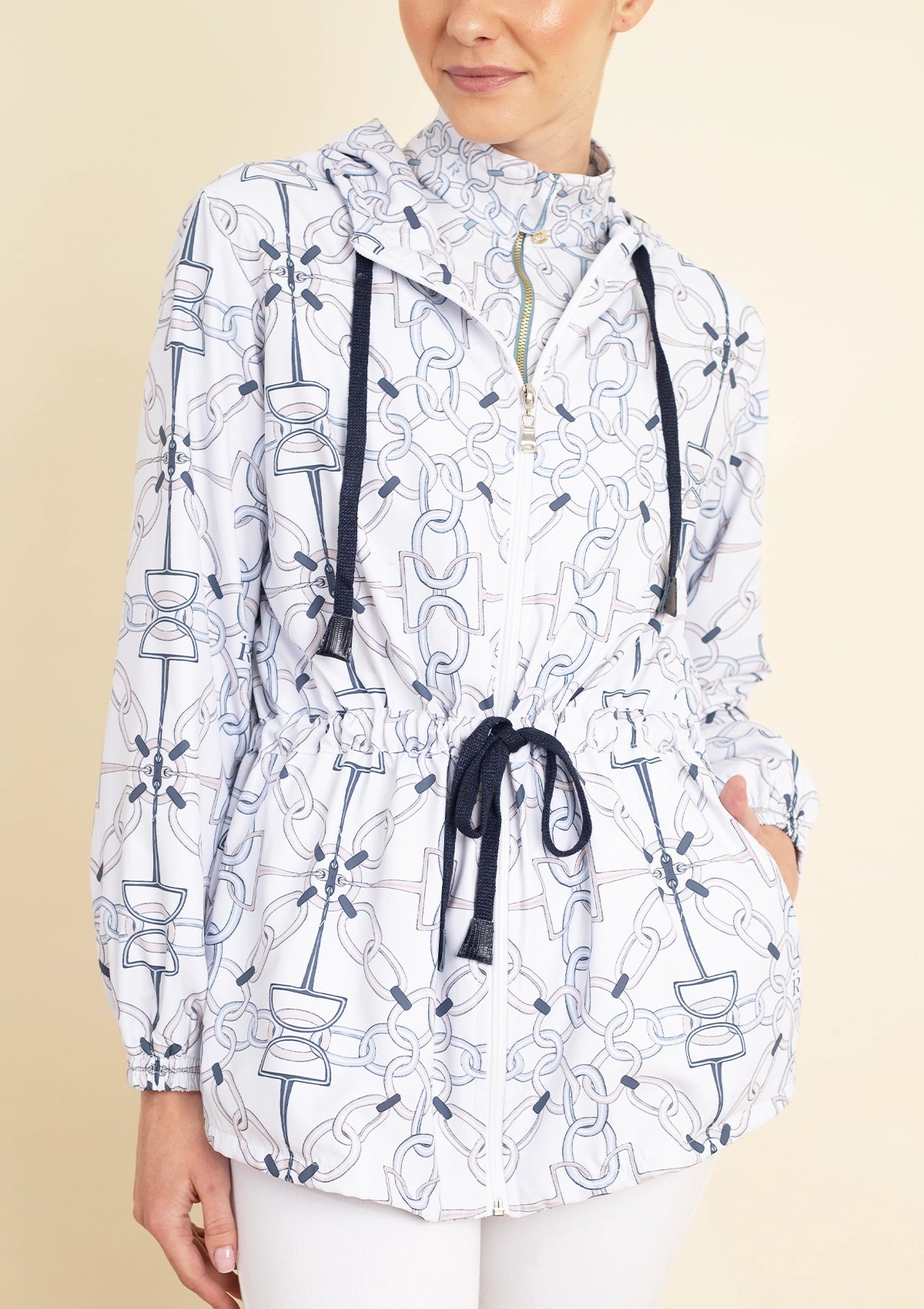 Georgina Windbreaker Chainlink Print |  Powder - Rönner