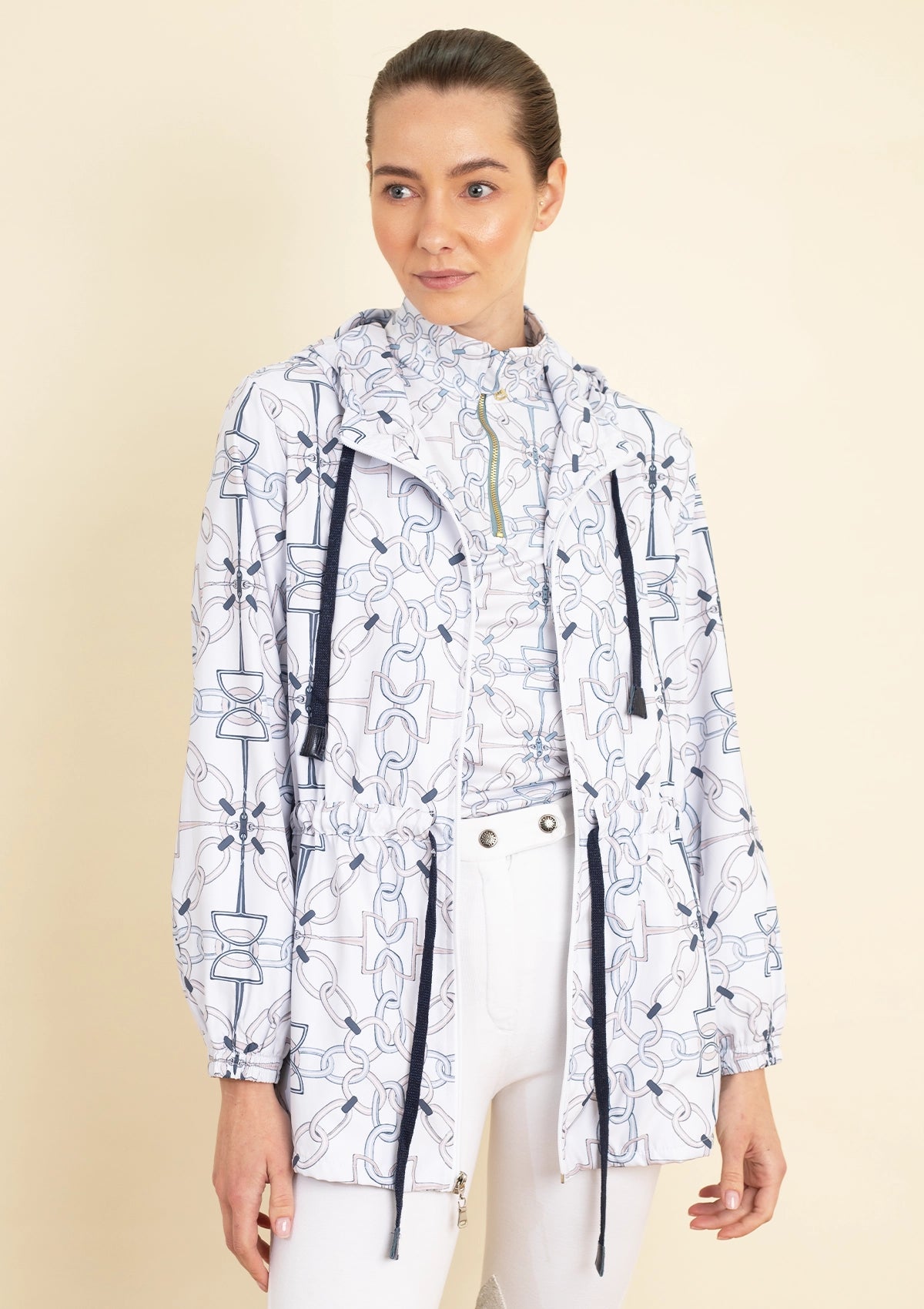 Georgina Windbreaker Chainlink Print |  Powder - Rönner