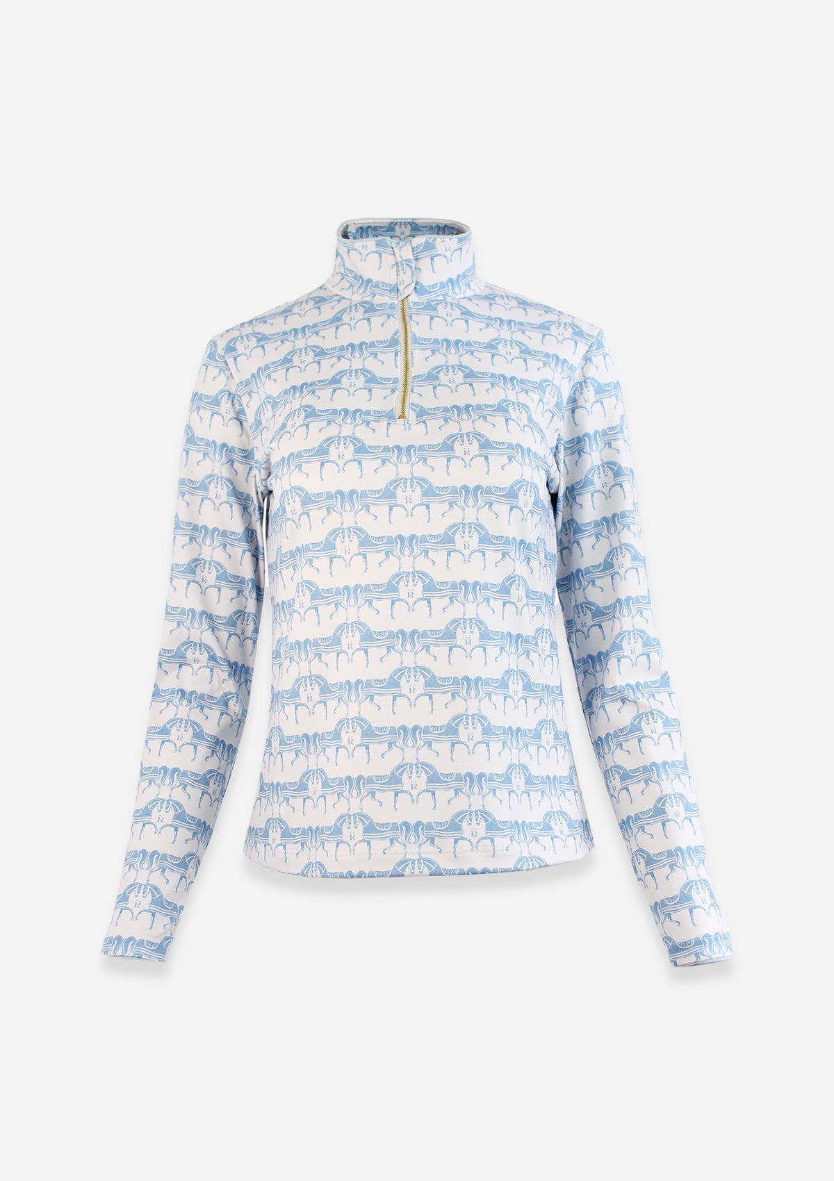 Harmony Quarter Zip Steed Print | Long Sleeve | Sky