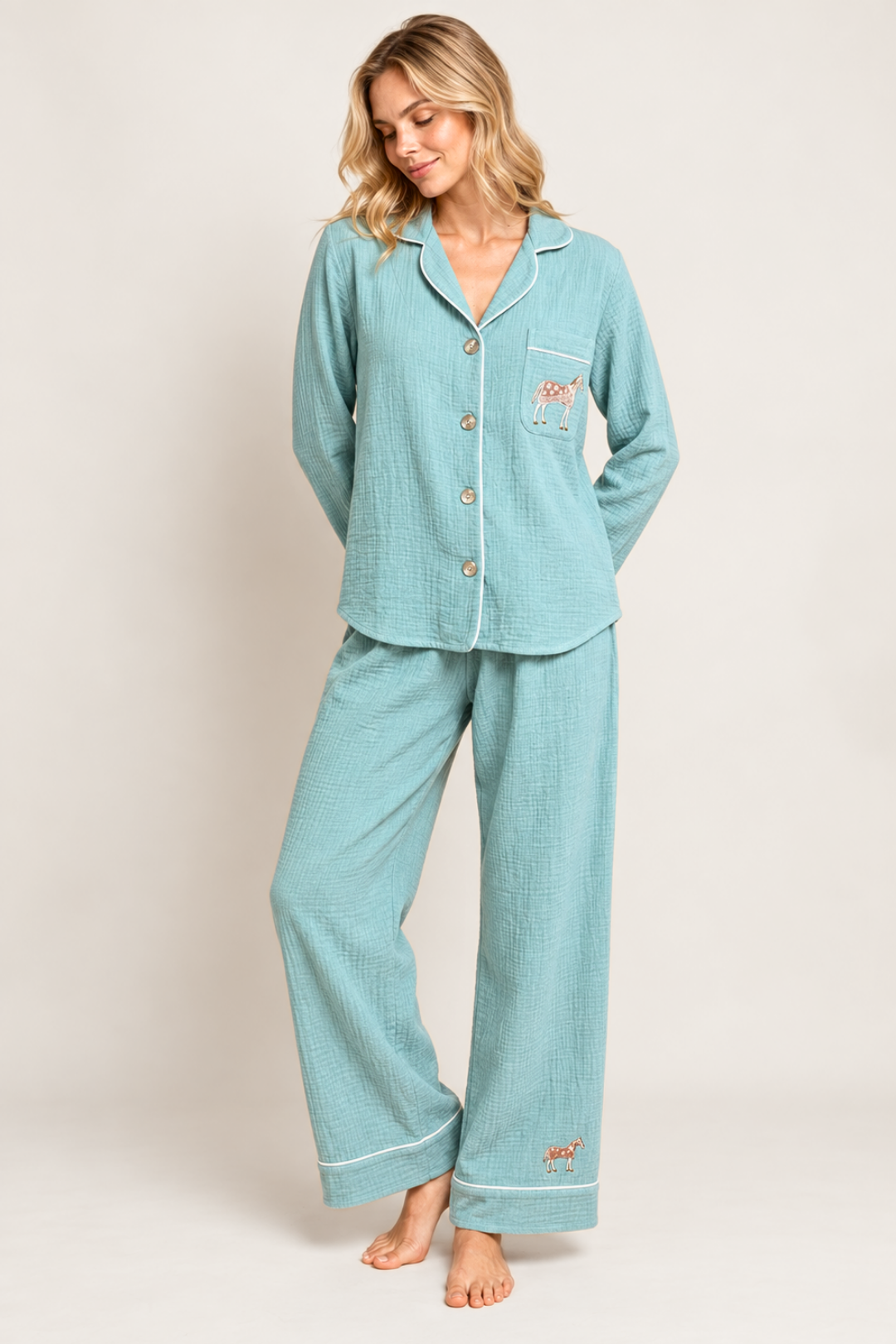 Free Spirit Cotton Pajama Set - Long