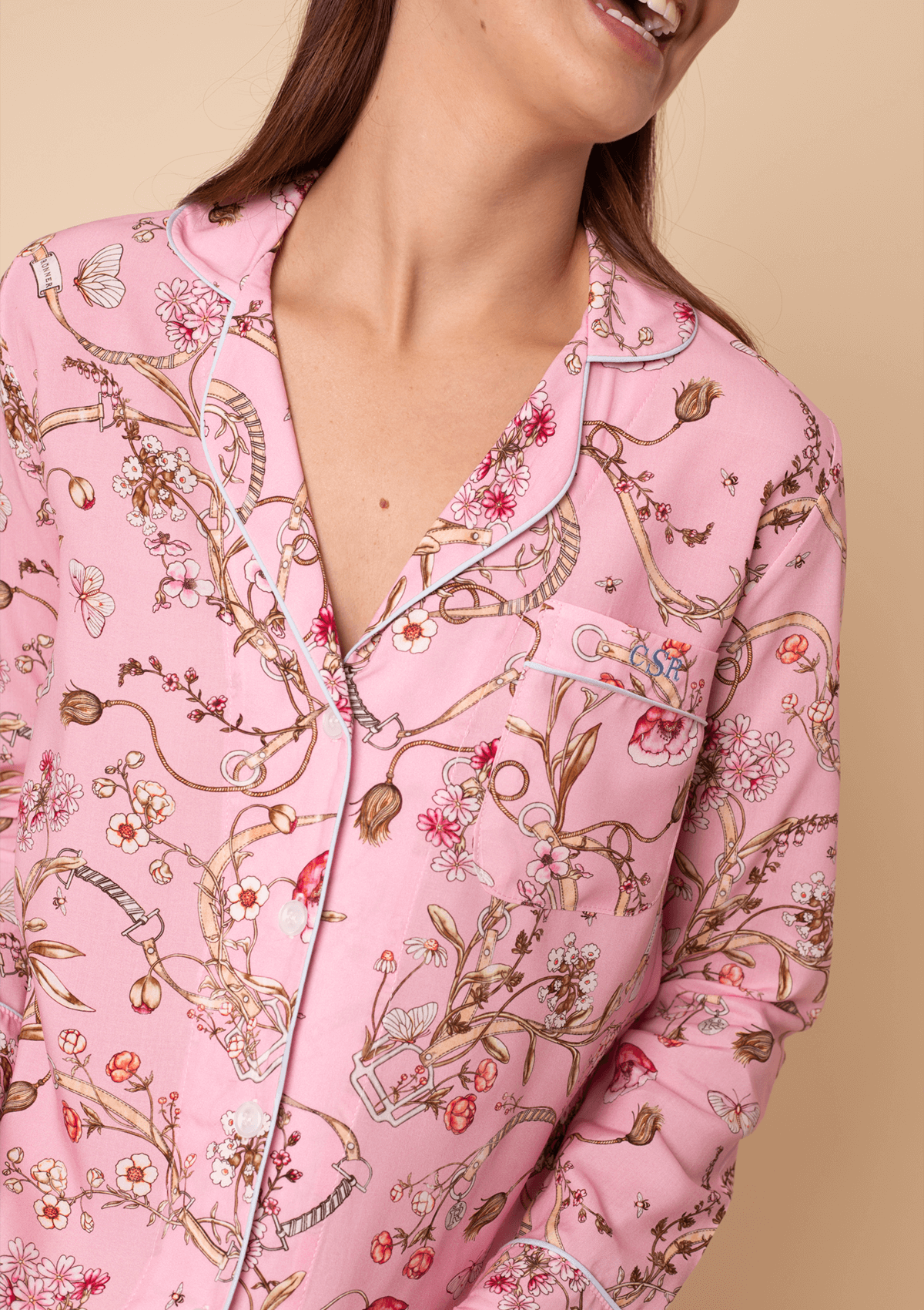 Herbaria Equestrian Pajama Set | Long Sleeve | Rose