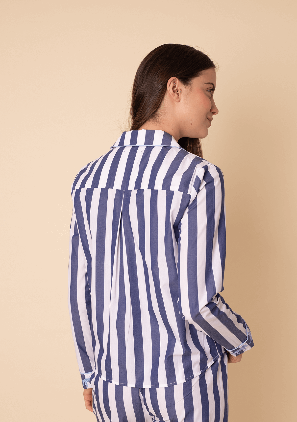Striped Long Sleeve PJ’s Set | Blue & White