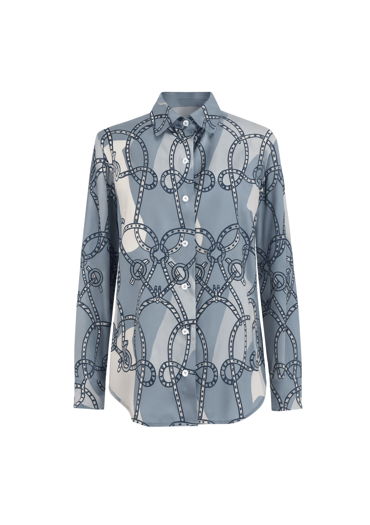 Juliet Button-Down Shirt | Saddlery Print | Blue | Sample