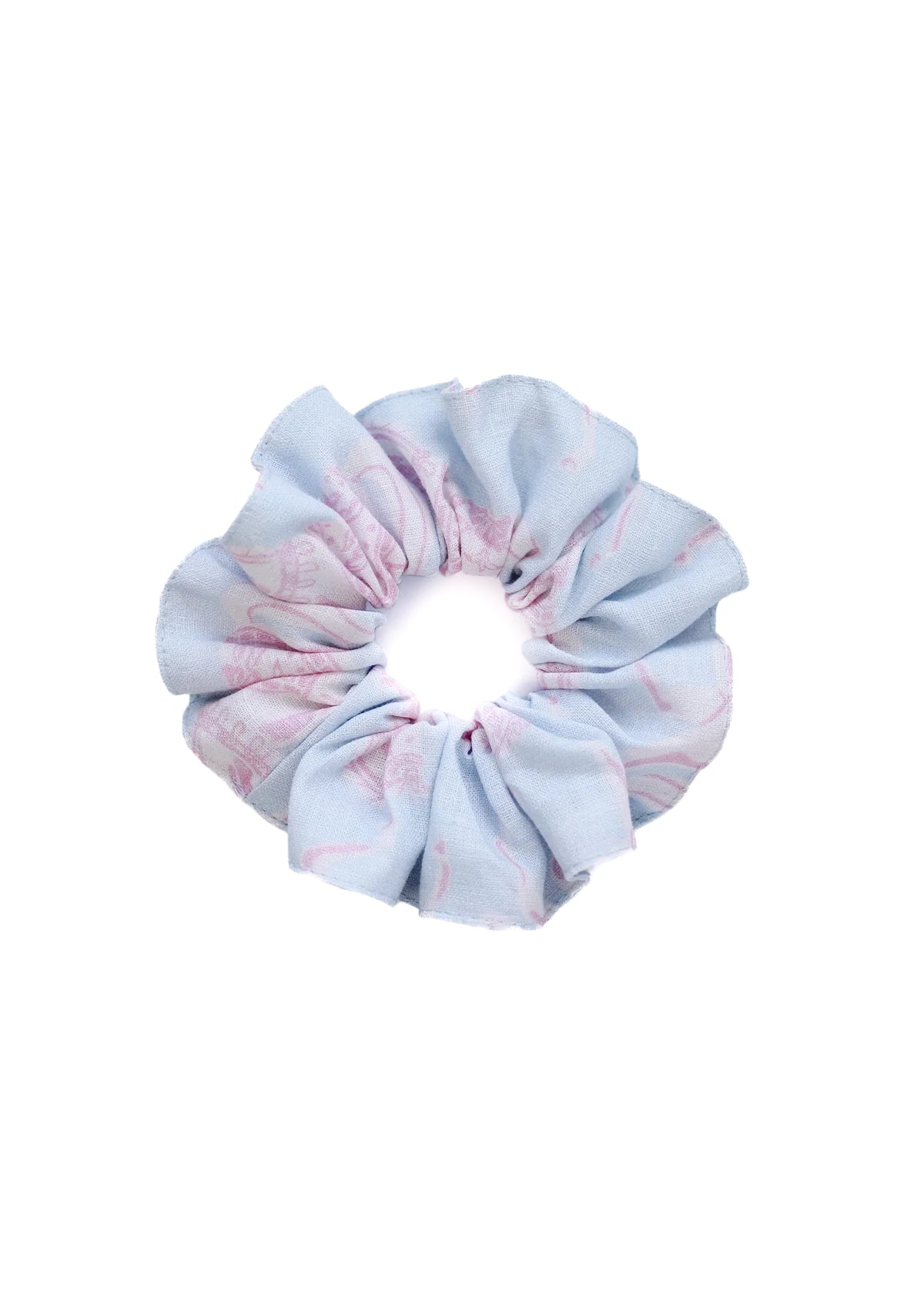 Linen Hair Scrunchie Blossomare Print | Ice Blue