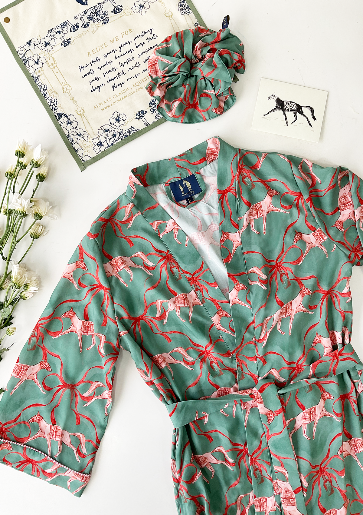 Lucky Ribbon Robe | Peppermint Dream | Equestrian Sleepwear Collection