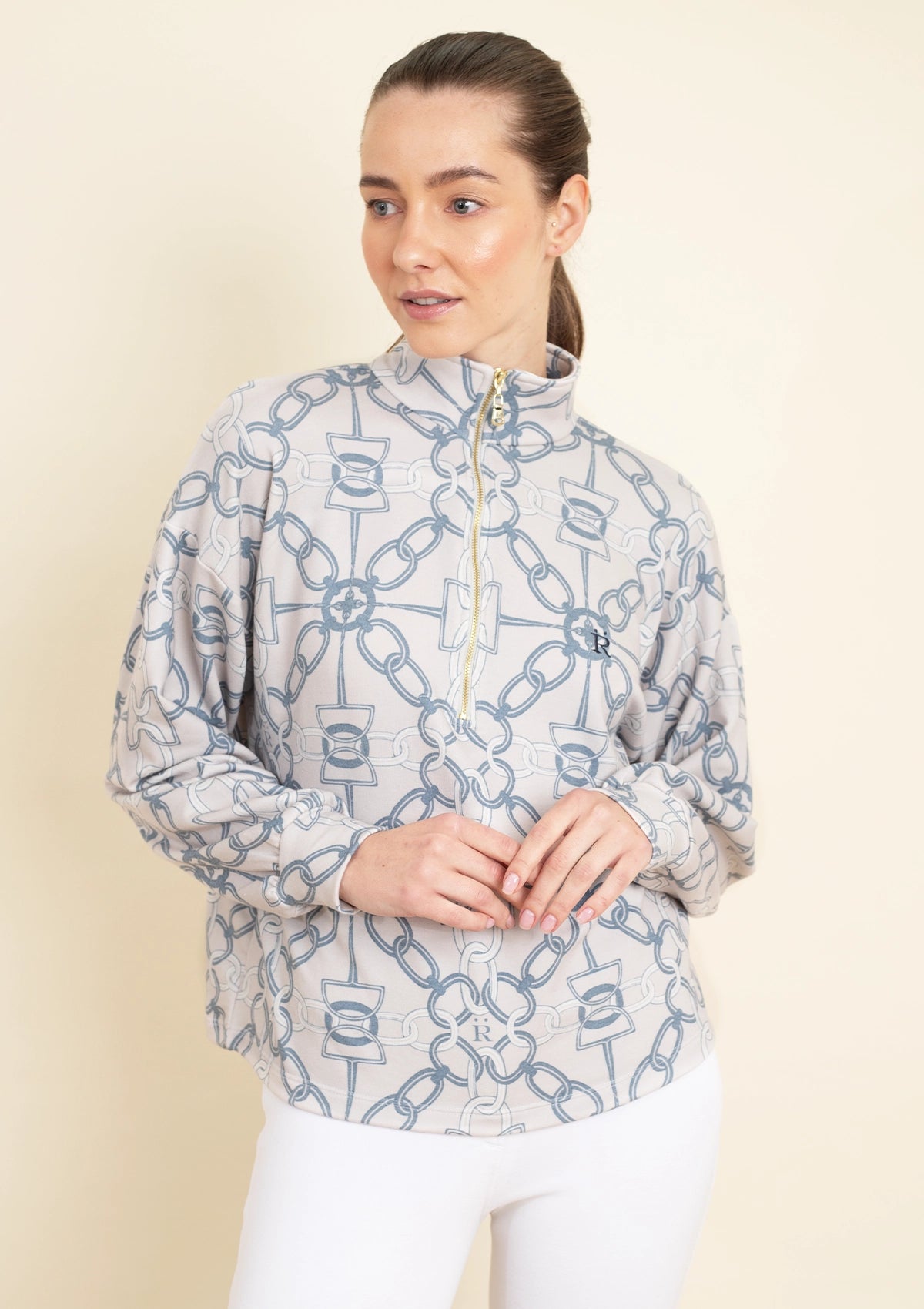 Lucy Half Zip Sweatshirt | Chainlink Powder - Rönner