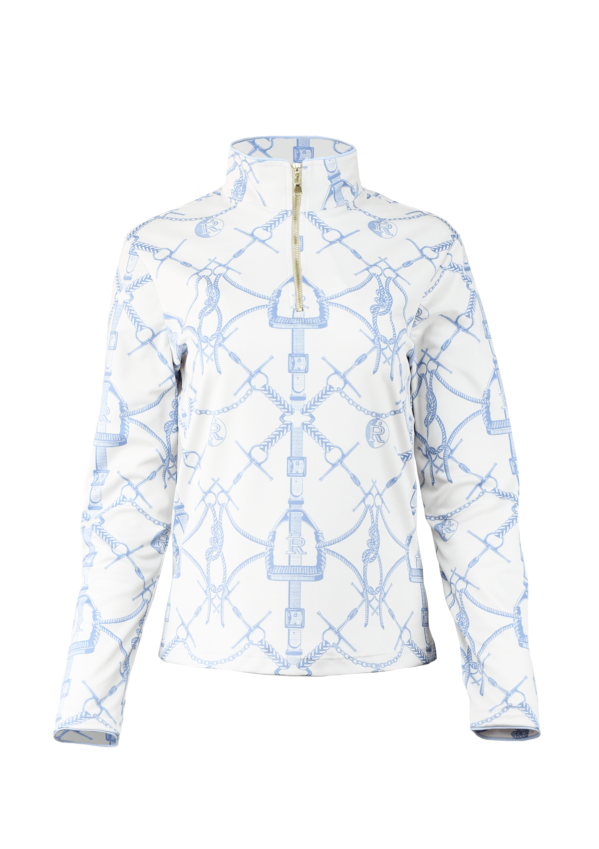 Eleanor Q-Zip | Long Sleeve | Morsetti Print | Marine