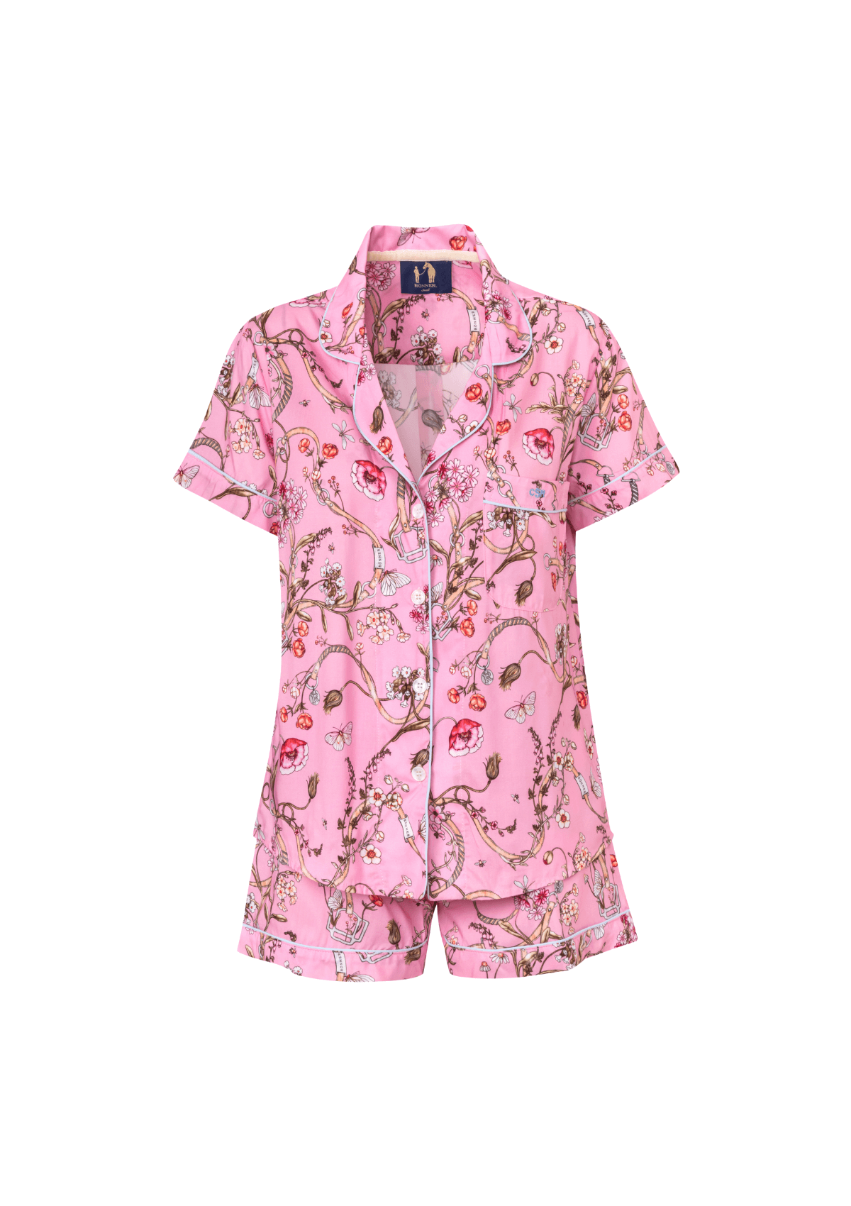 Herbaria Equestrian Pajama Set | Short Sleeve | Rose