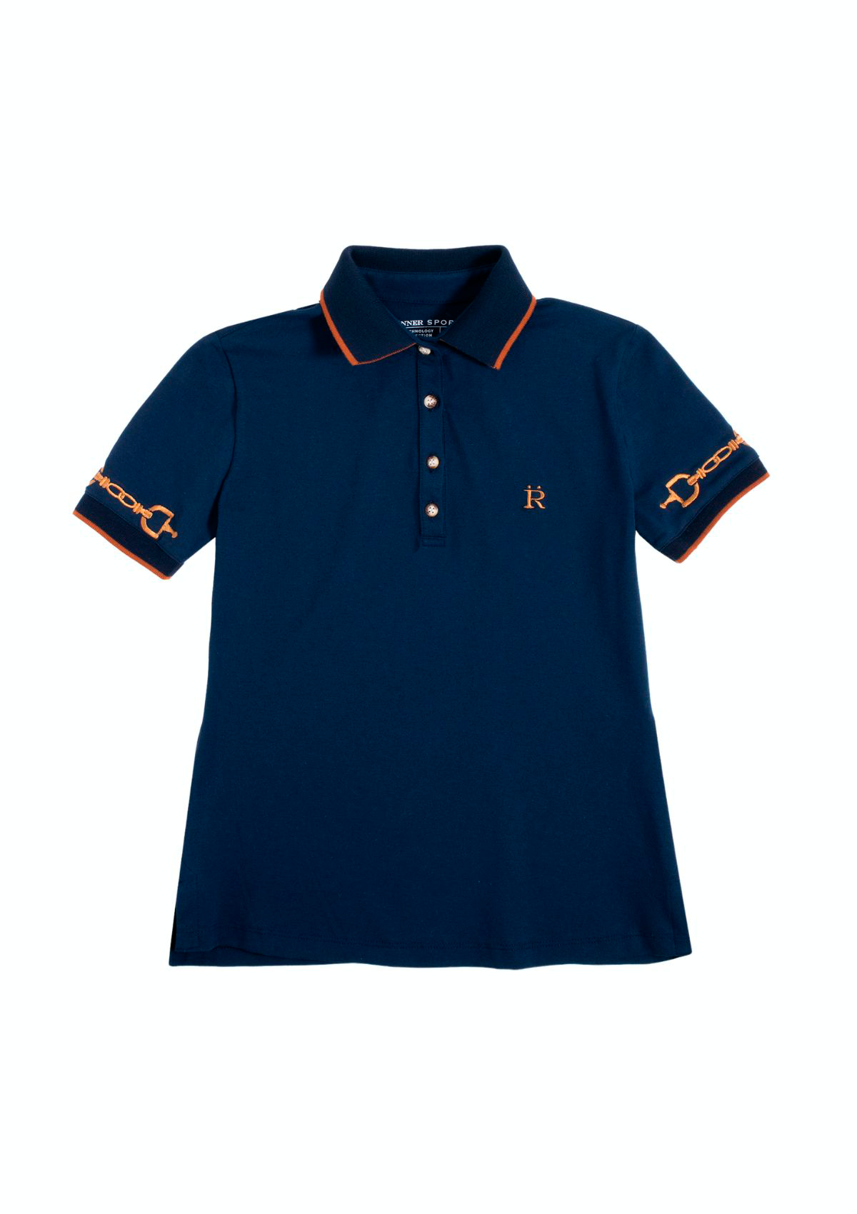 The Equestrian Polo-Shirt | Short Sleeve | Navy with Cognac