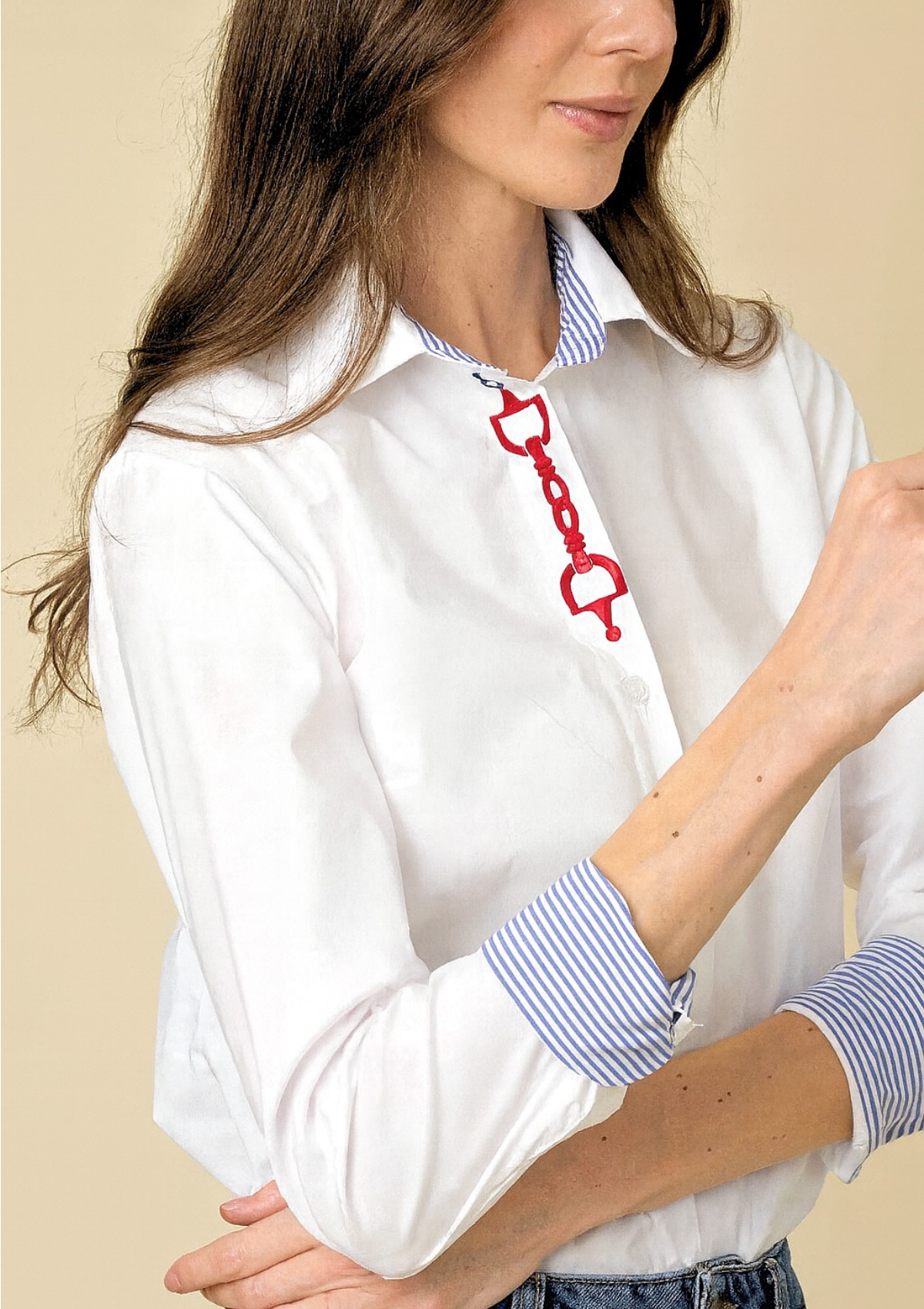 Margarita Cotton Shirt | Embroidered | White