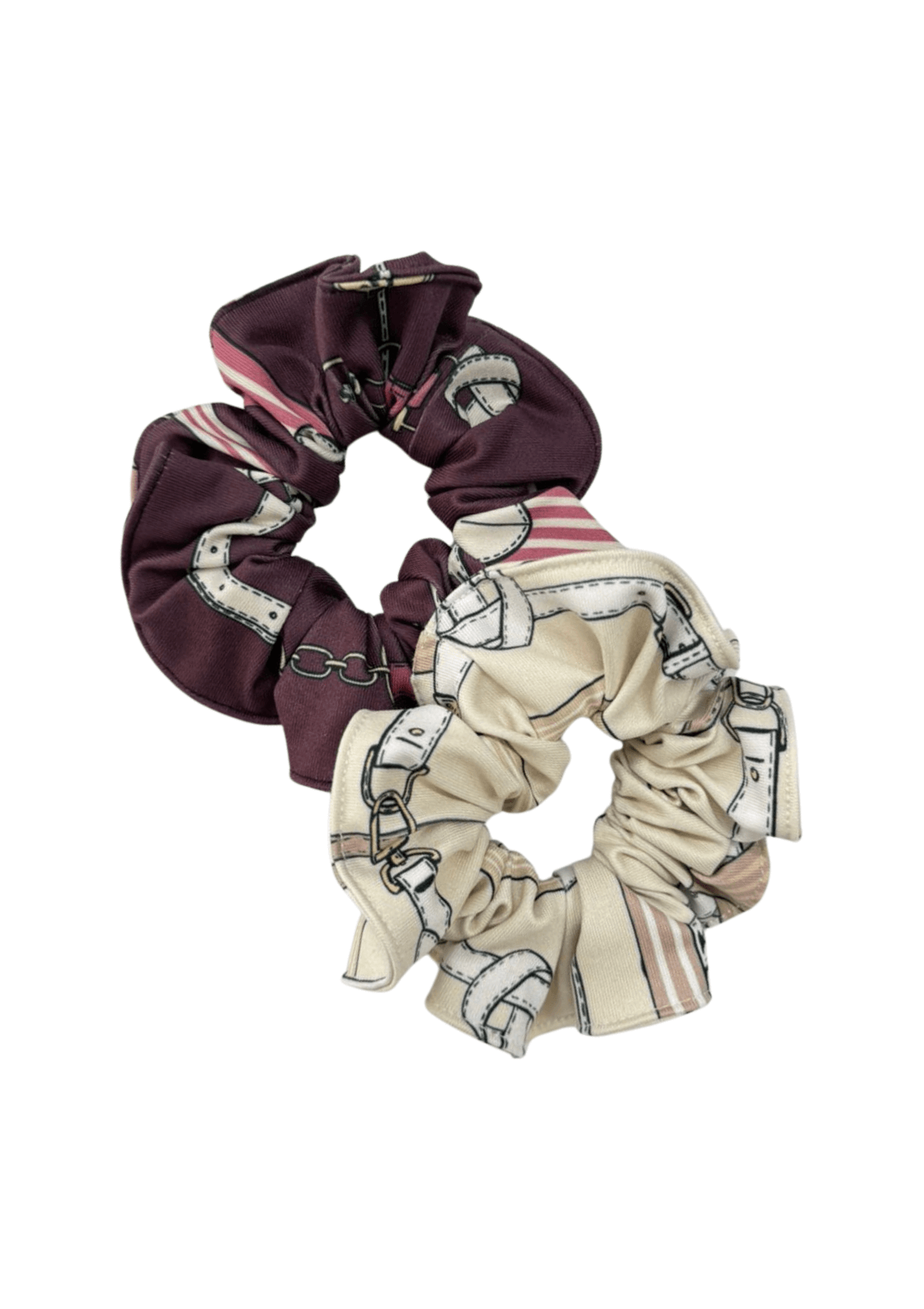 Duo Scrunchie Set | Jubilea Print | Bordeaux and Champagne