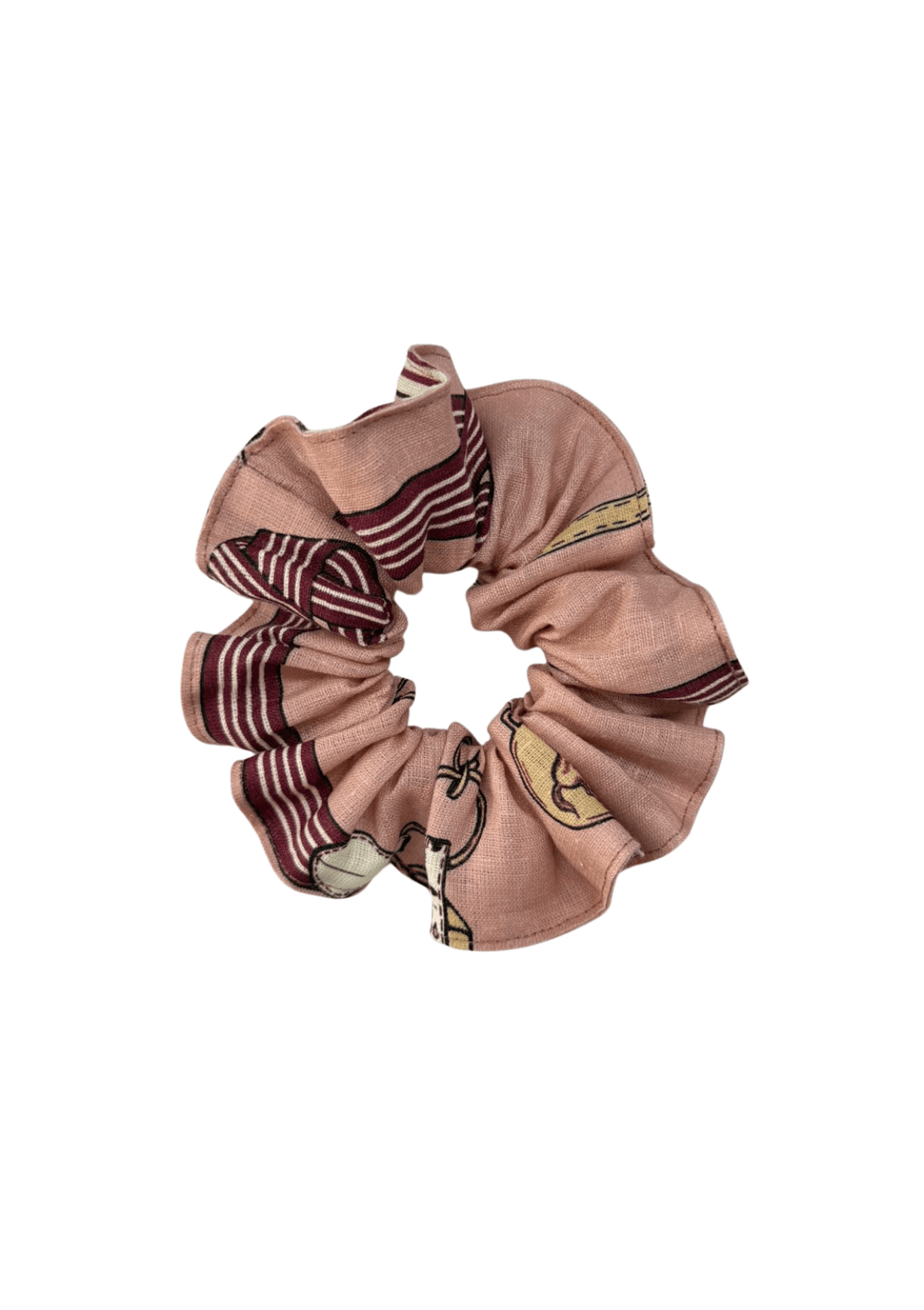 Linen Hair Scrunchie | Jubilea Print | Rose Blush