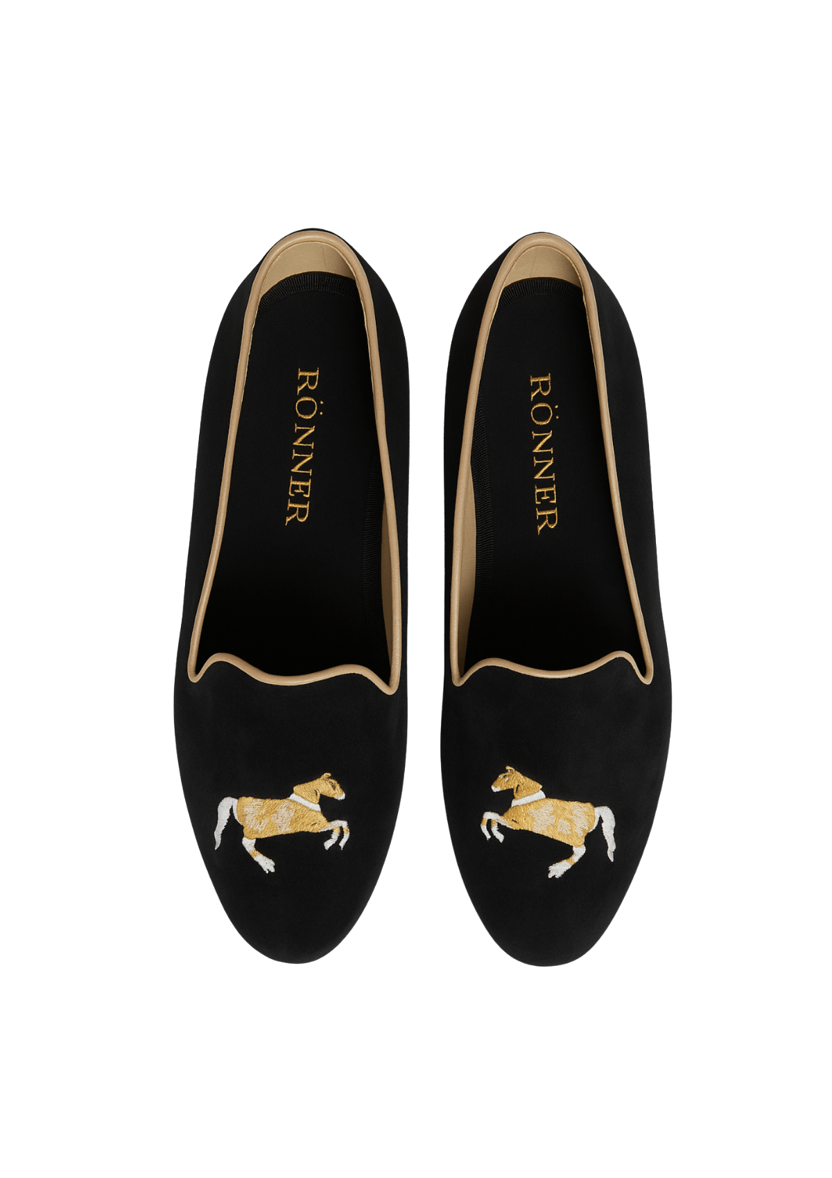 Mimosa Velvet Loafers | Carousel | Black and Gold