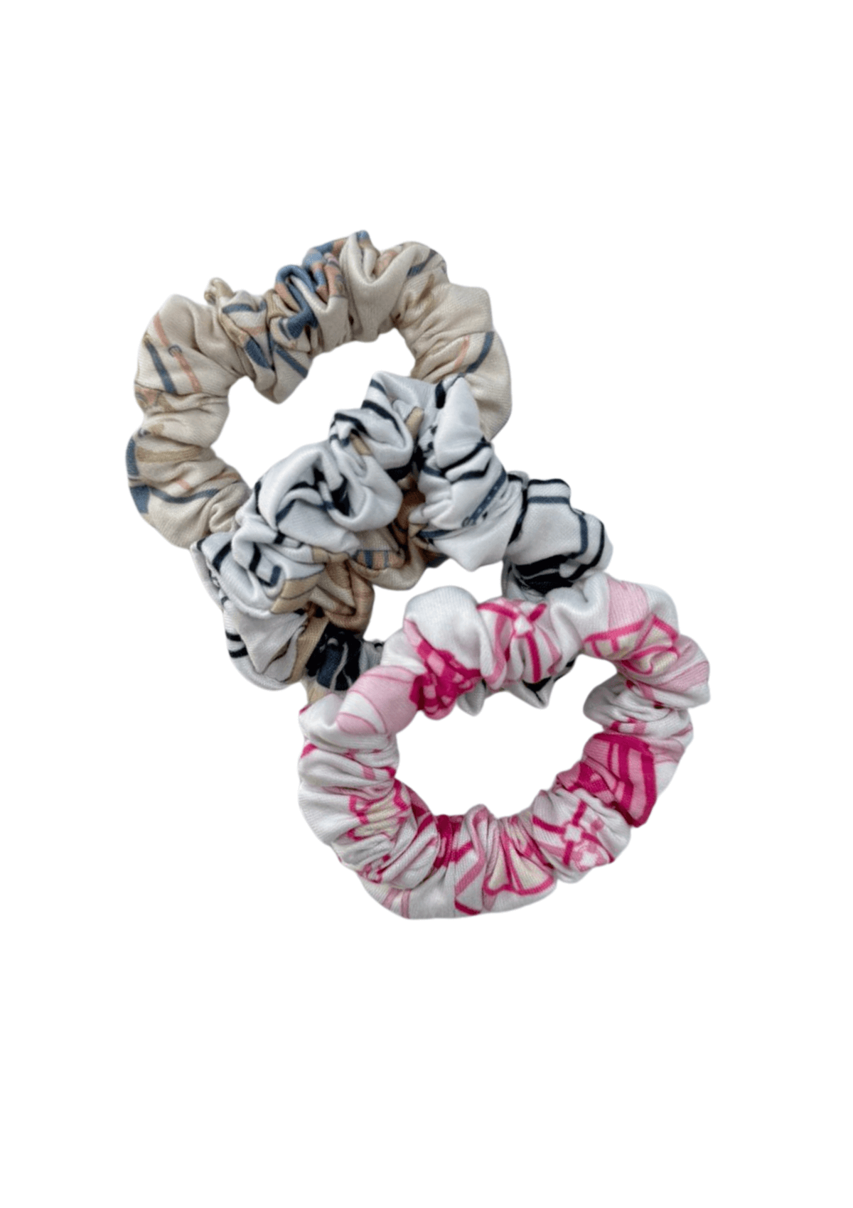 Triple Scrunchie Set | Victory Print | Pastel, Blue and Pink