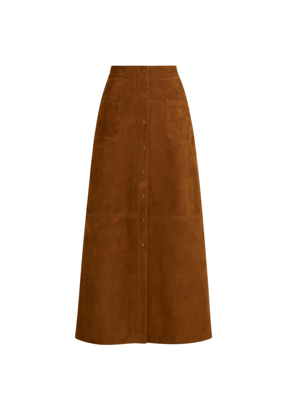 Estancia  Suede Long Leather Skirt | Cognac