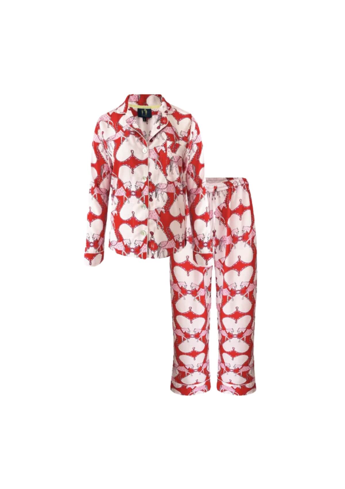 Horsebond PJ’s Set | Long Sleeve | Red & White | Sample