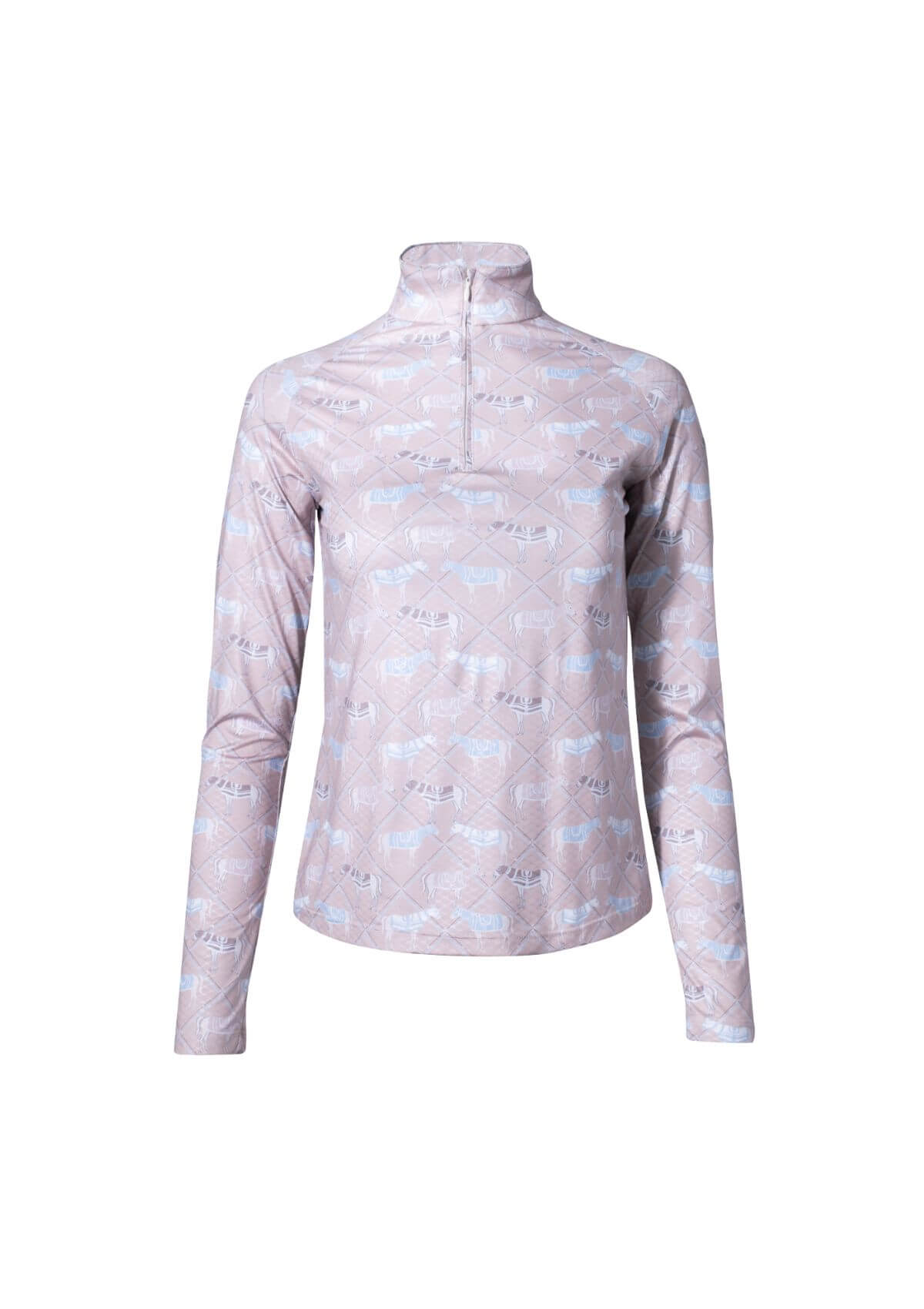 Bliss Quarter-Zip- Extra Light - Long Sleeve | Victory Print | Rose