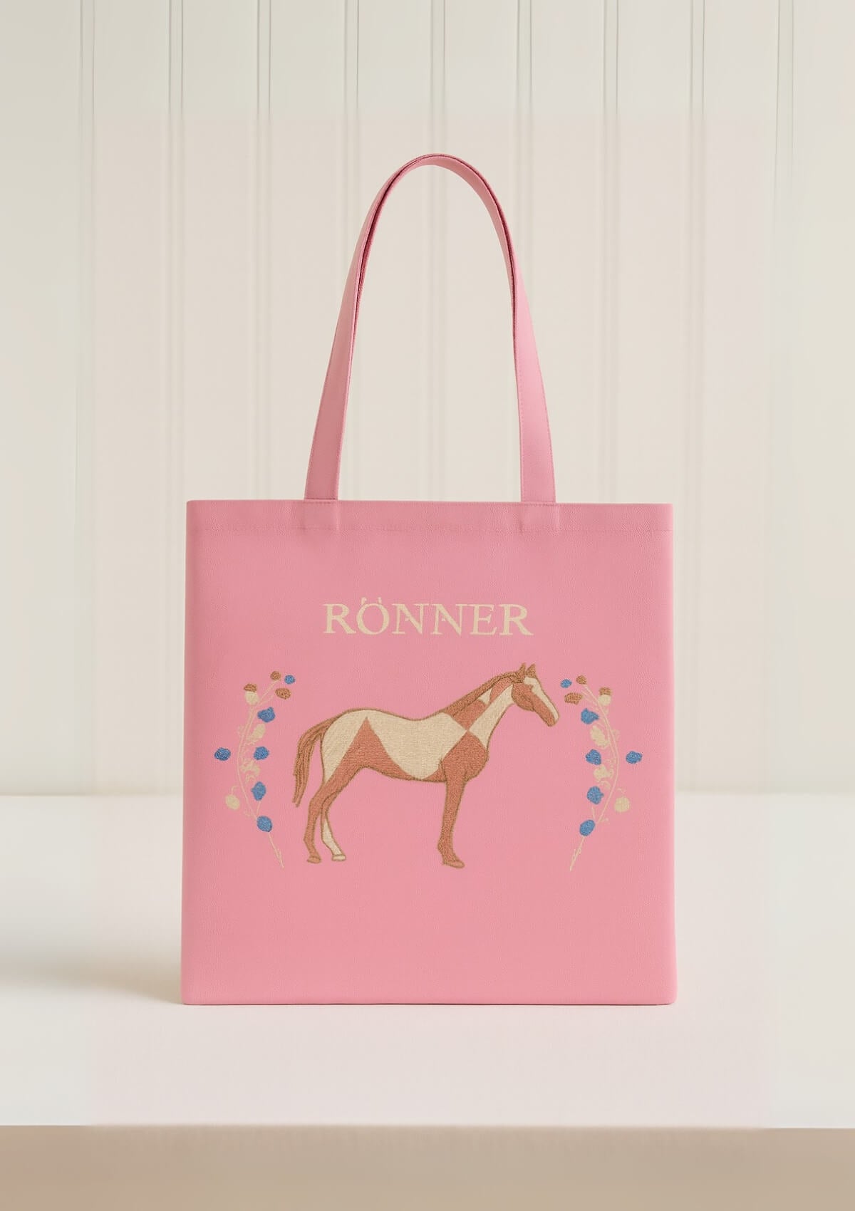Geo Horses Cotton Tote | Hot Pink