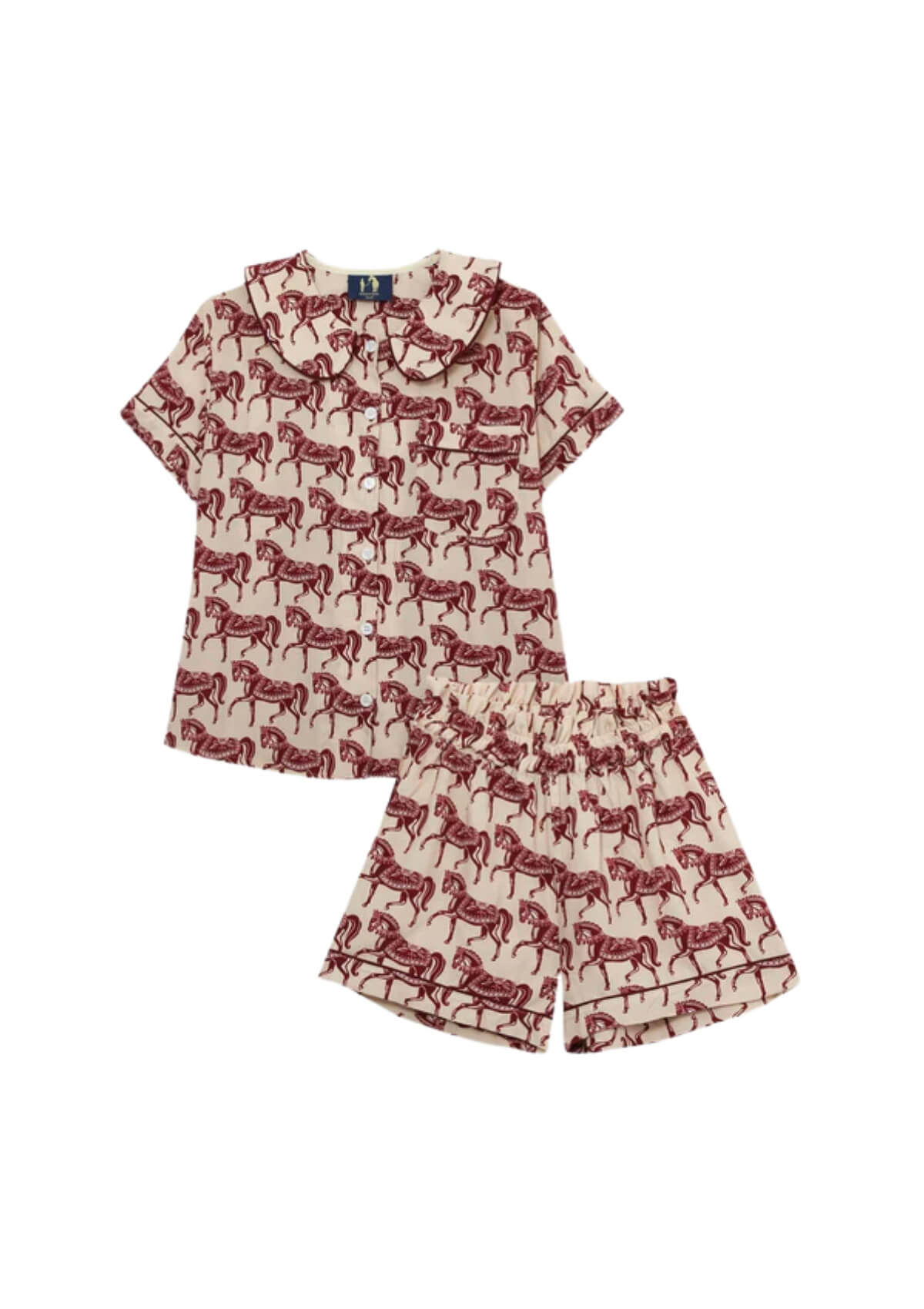 Whisper PJ's Set | Short Sleeve | Blossomare Print | Crimson Cream | Sample