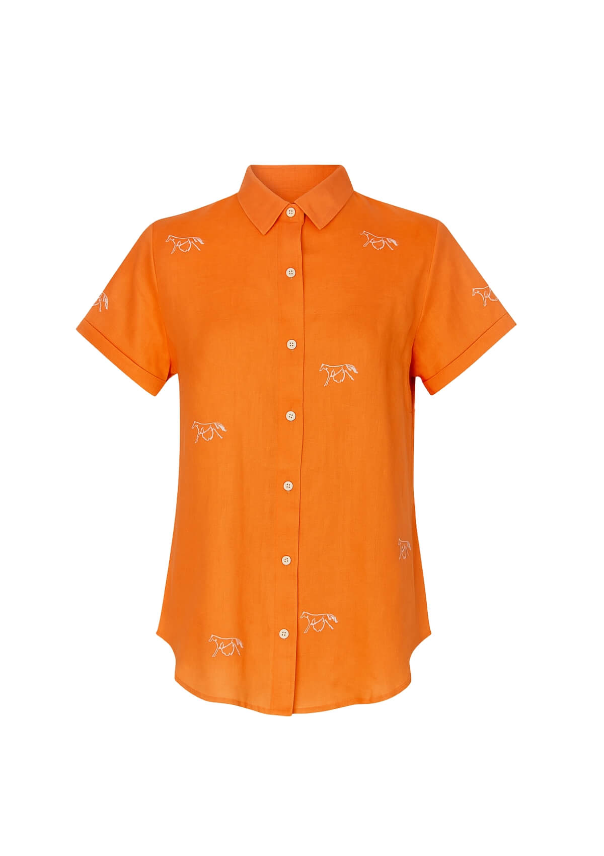 Sundown Linen Shirt | Short Sleeve | Embroidered