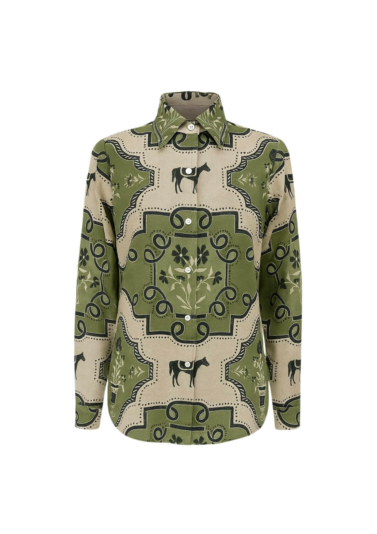 Chantal Shirt | Veranda Print | Green