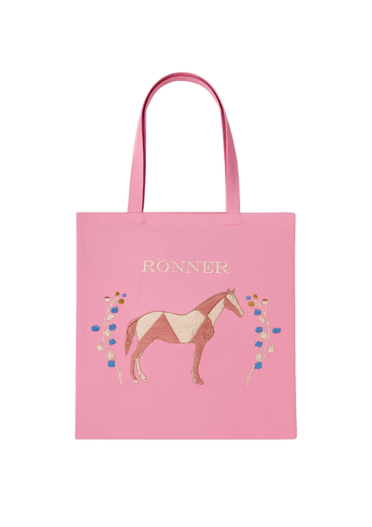 Geo Horses Cotton Tote | Hot Pink