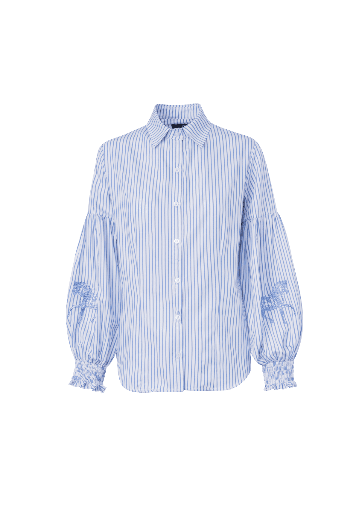 Annie Shirt Embroidered Stripes | Blue Horse