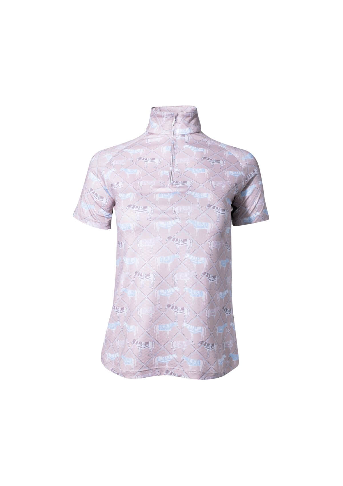 Bliss Quarter-Zip- Extra Light - Short Sleeve | Victory Print | Rose