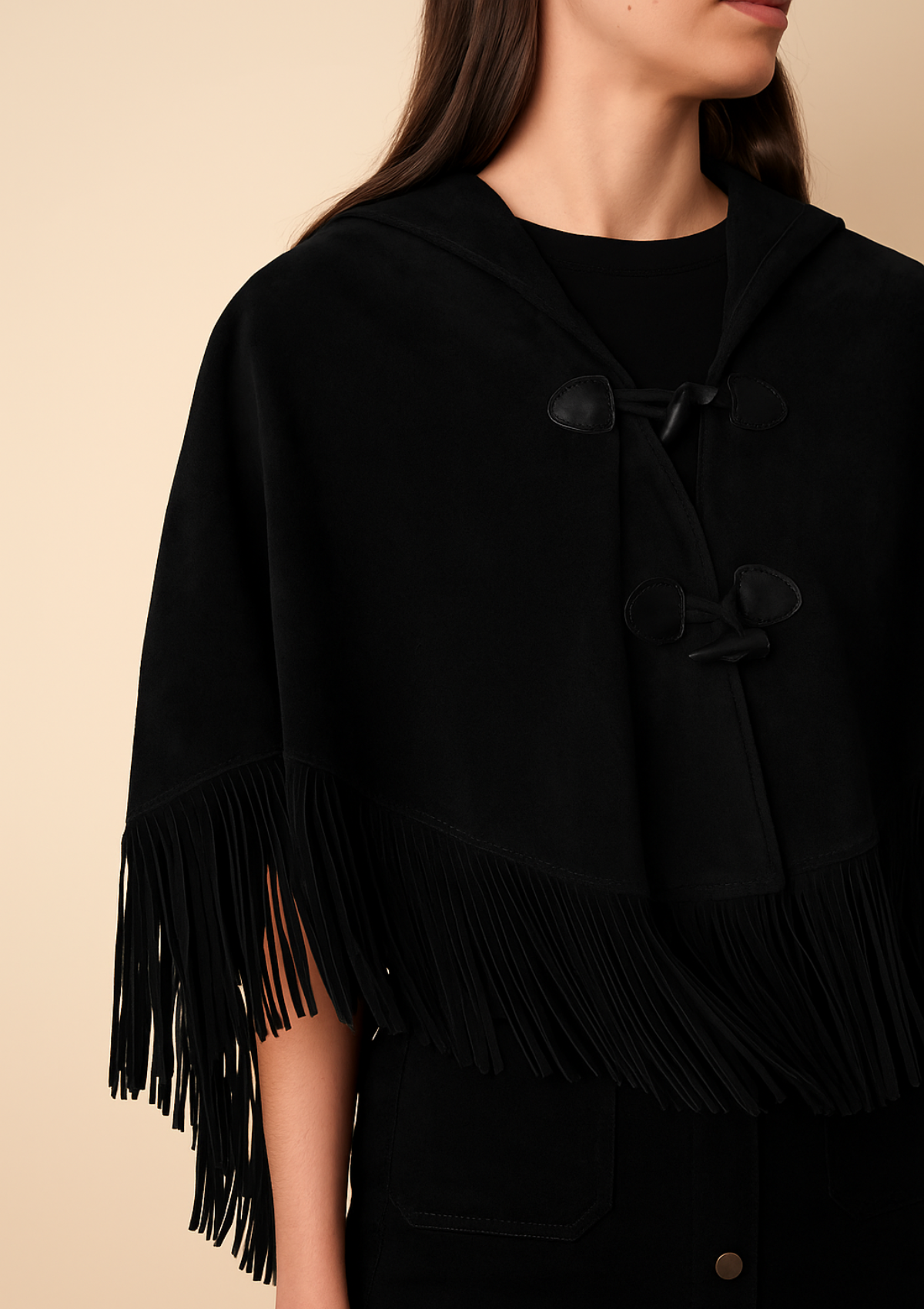 Pampa Suede Poncho | Suede Leather