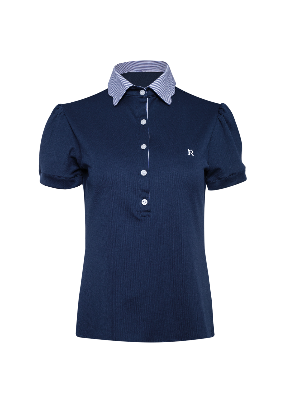 Acasia Polo-Shirt | Navy Pinstriped | High Tech