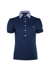 Acasia Polo-Shirt | Navy Pinstriped