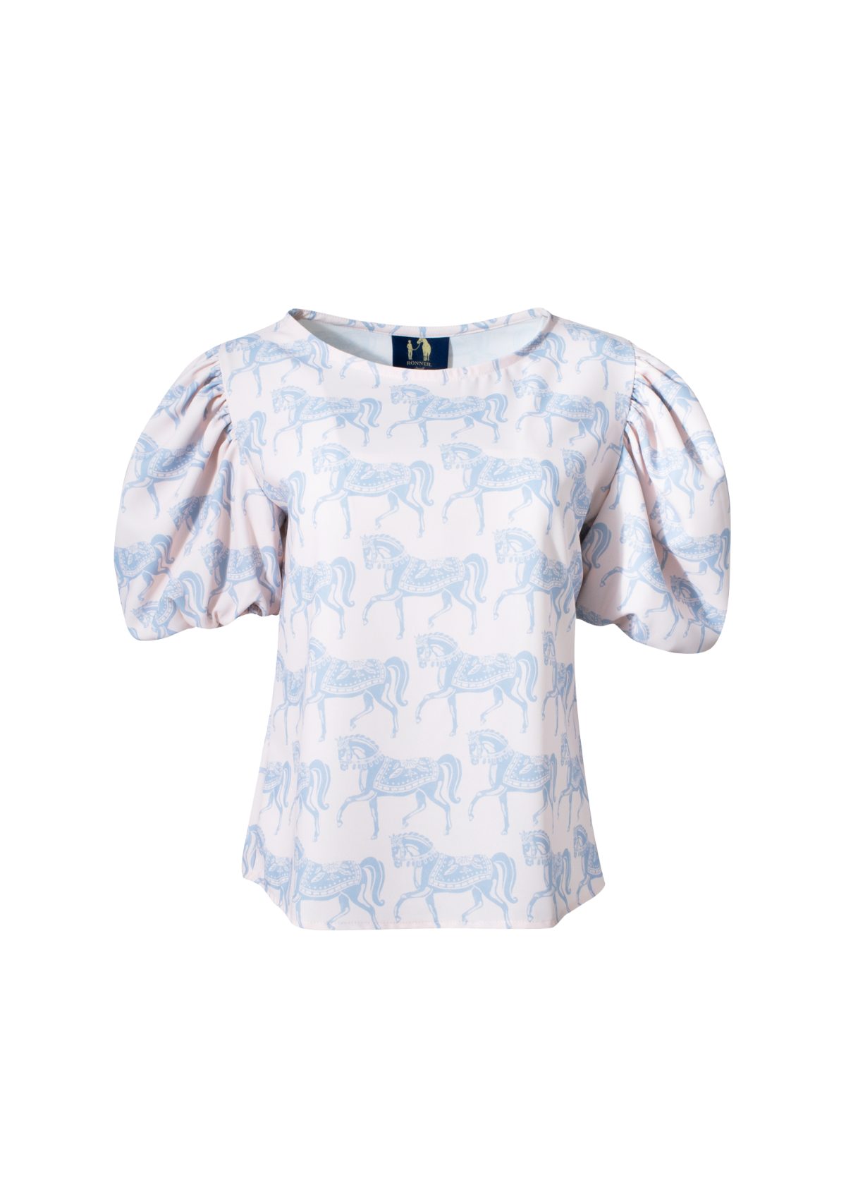 Rosamare Blouse | Blossomare Print | Cream and Light Blue