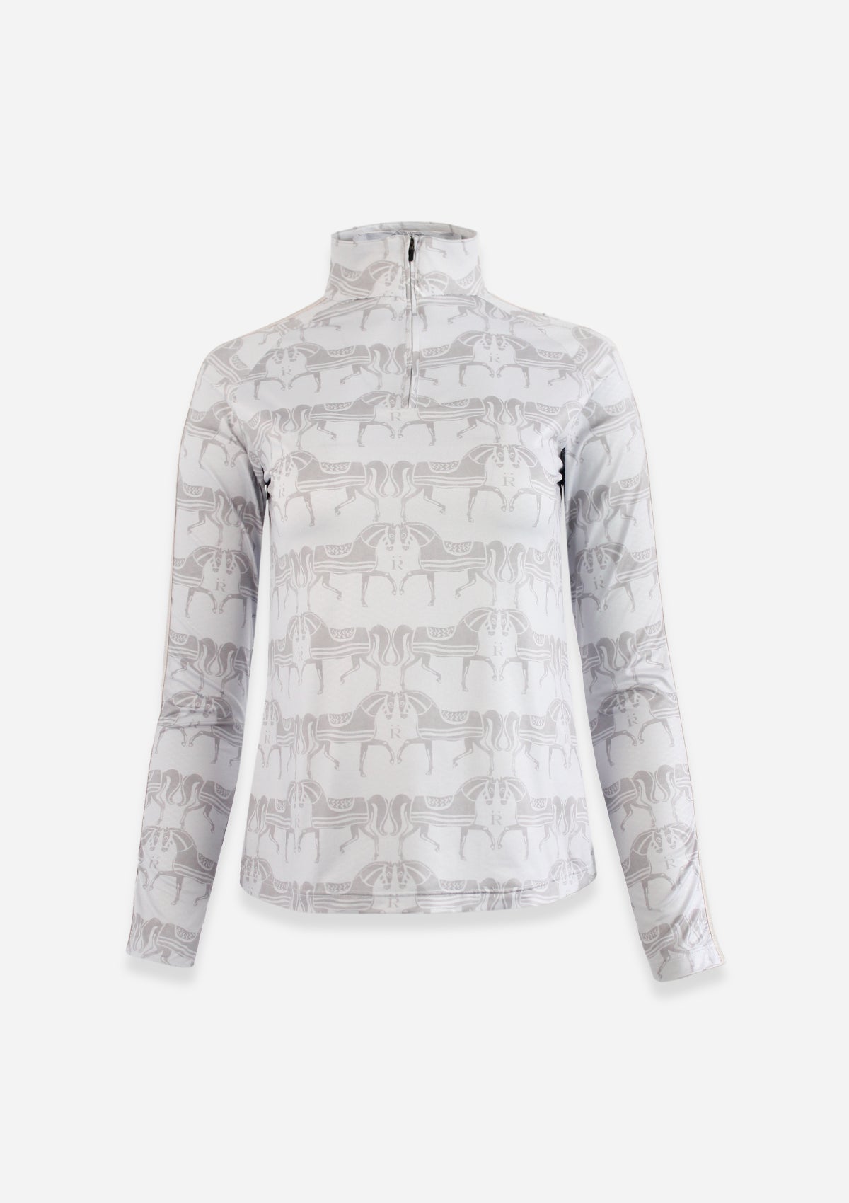 Plume Quarter-Zip | Long Sleeve | Steed Print | Nude