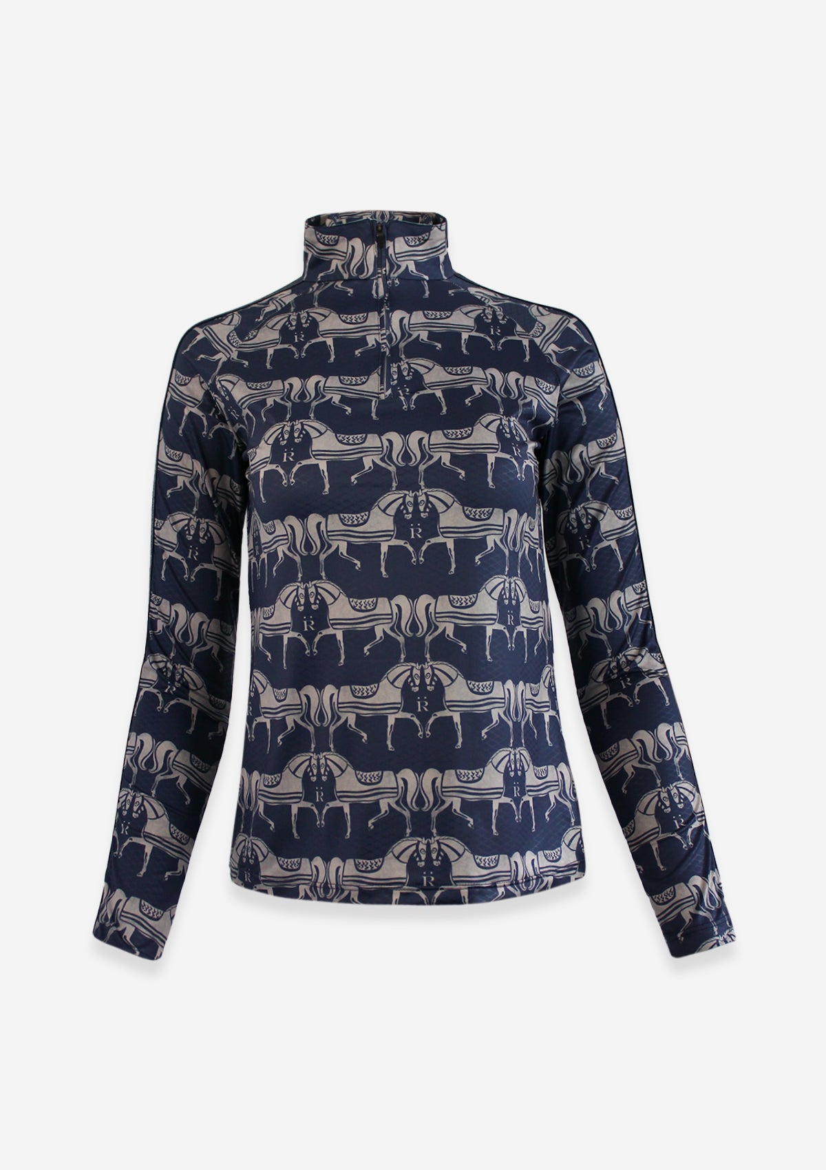 Plume Quarter-Zip | Long Sleeve | Steed Print  | Shadow Blue