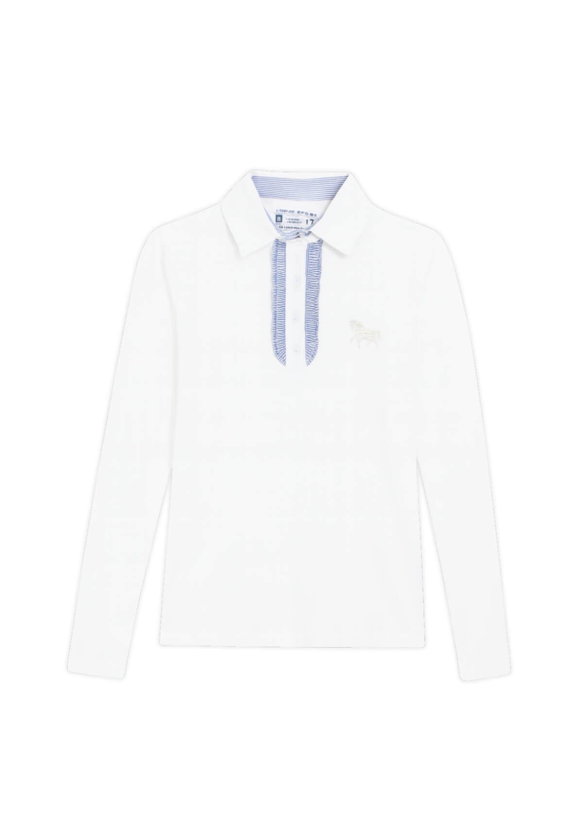 Prairi Polo-Shirt | Long Sleeve | White & Stripes