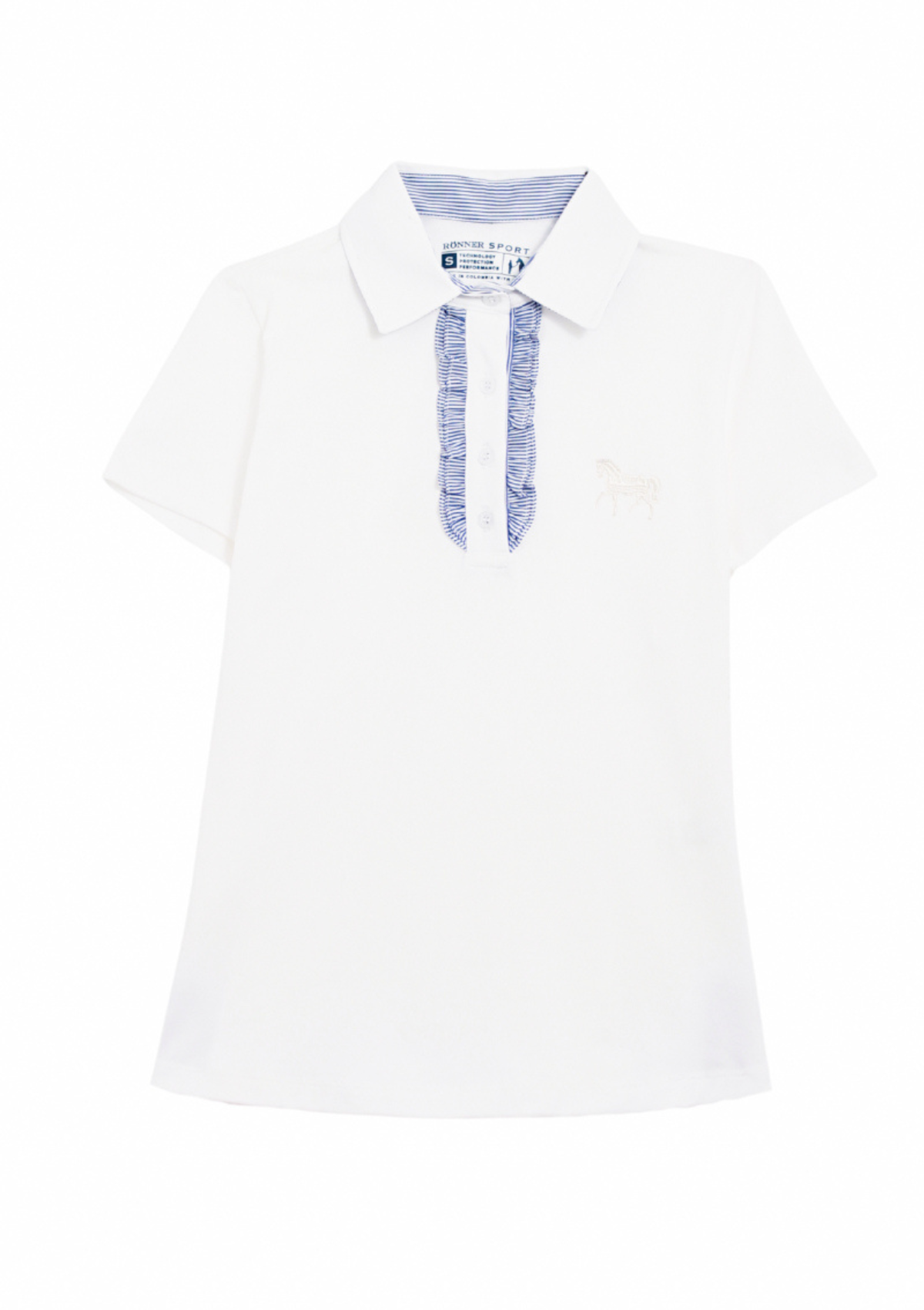 Prairi Polo-Shirt | Long Sleeve | White & Stripes