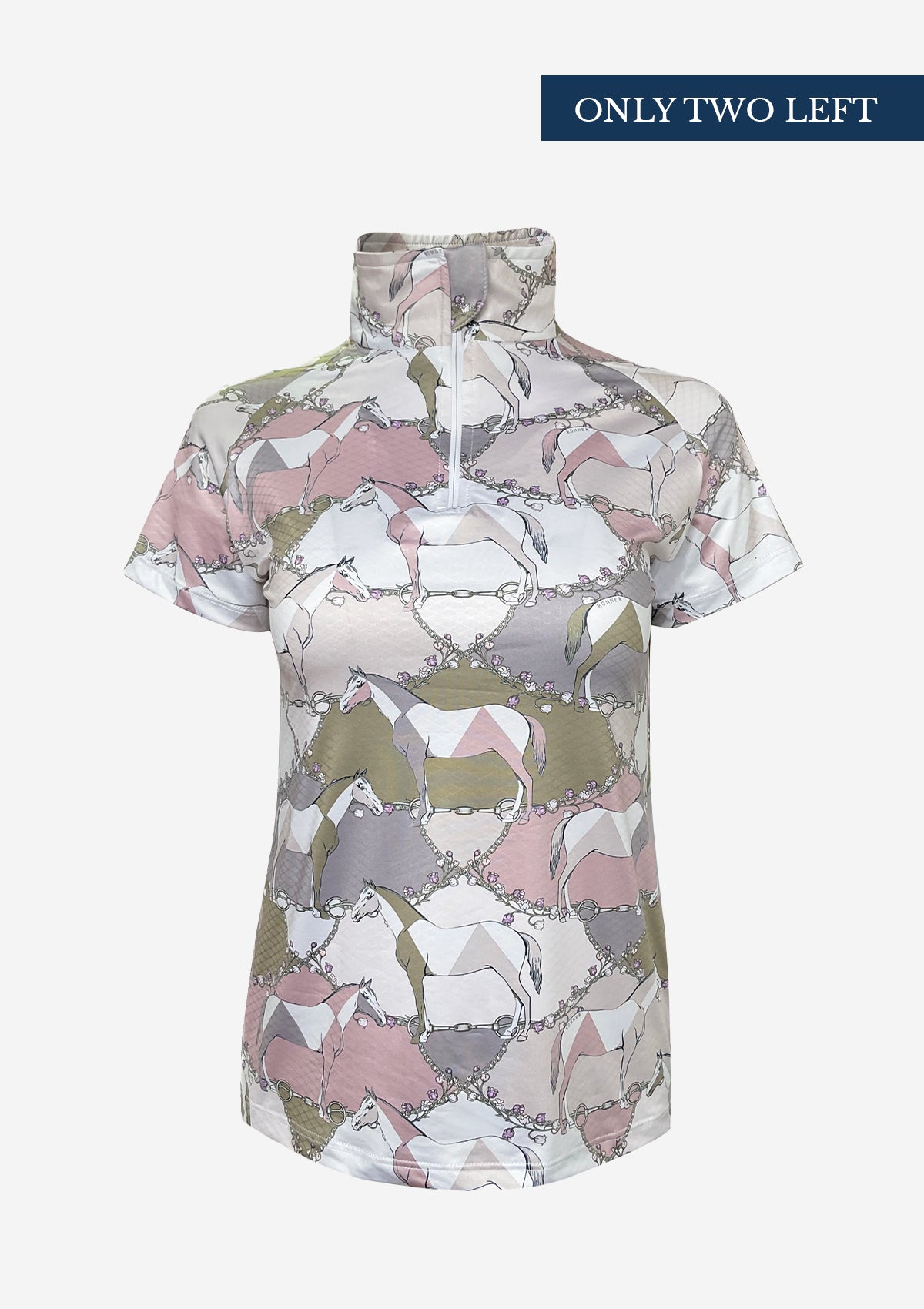 Bliss Extra Light Quarter-Zip | Short Sleeve | Geo Horses Pastel