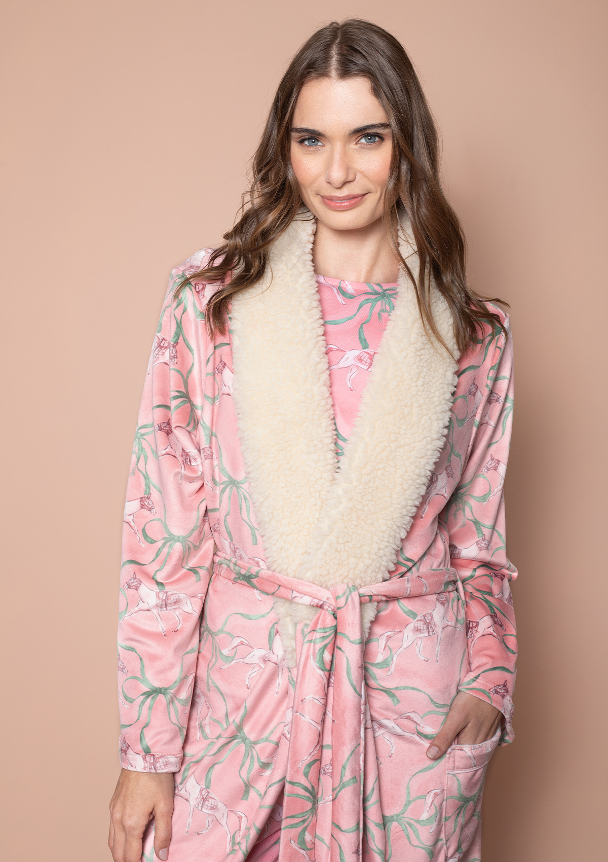 Robe Serenity | Pink & Mint | Equestrian Sleepwear Collection
