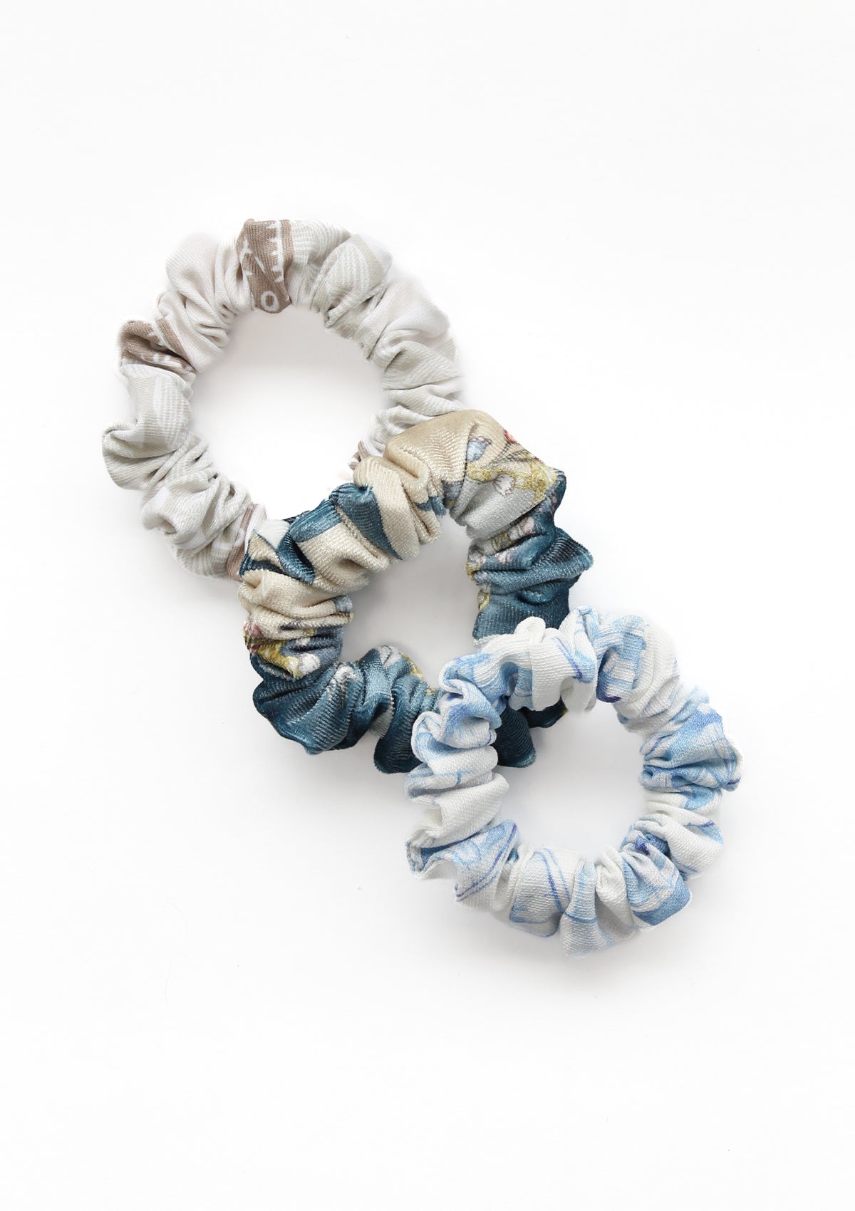 Rönner's Triple Treat Scrunchie Set Blue & Cream