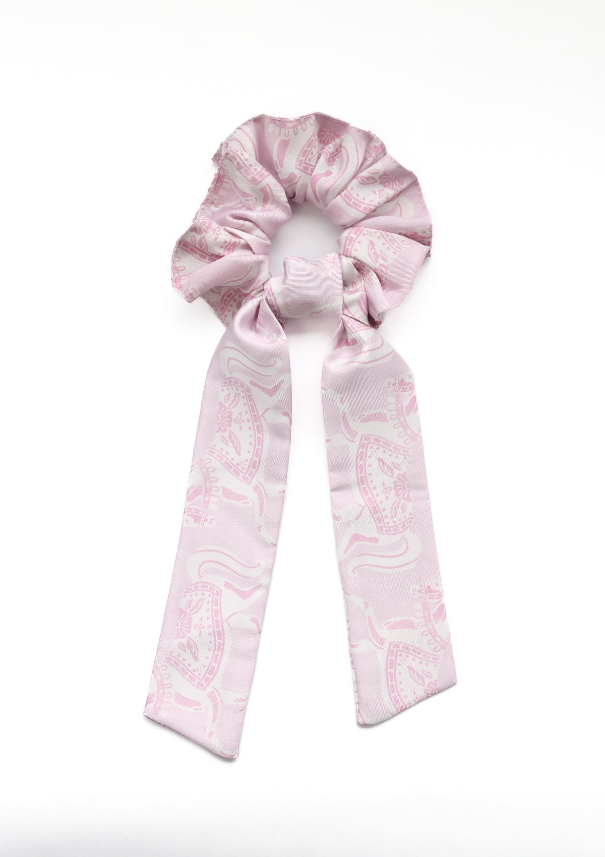 Scarf Hair Scrunchie Blossomare Print | Feather Pink