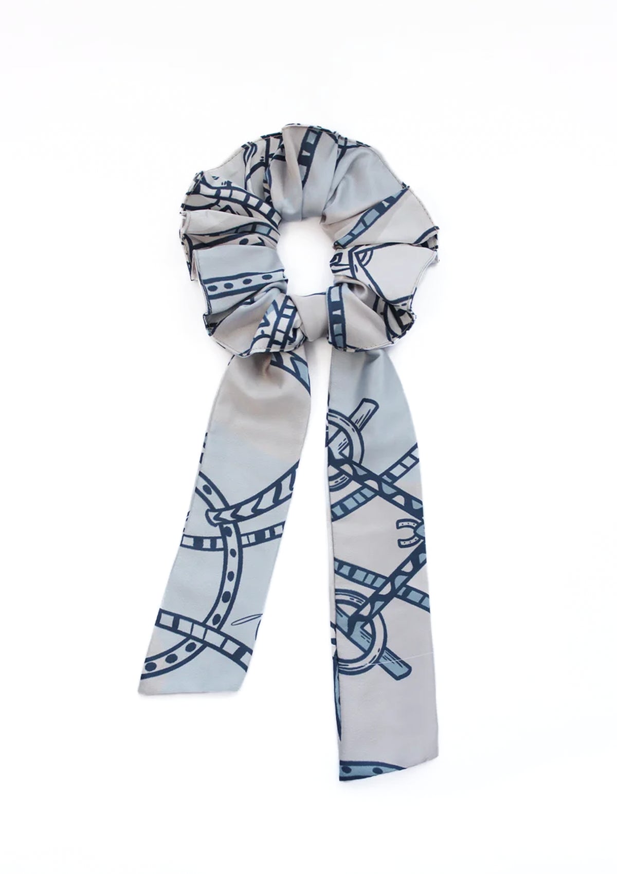 Scarf Hair Scrunchie Saddlery Print | Azurelle