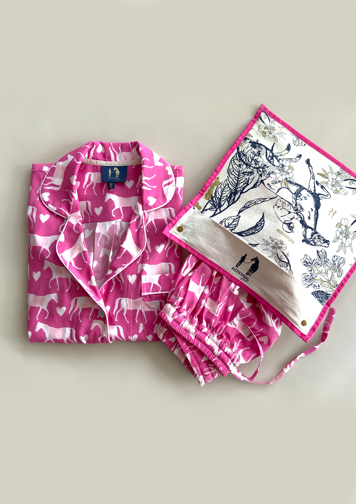 Be Mine PJ'S Set | Hot Pink | Equestrian Sleepwear Collection