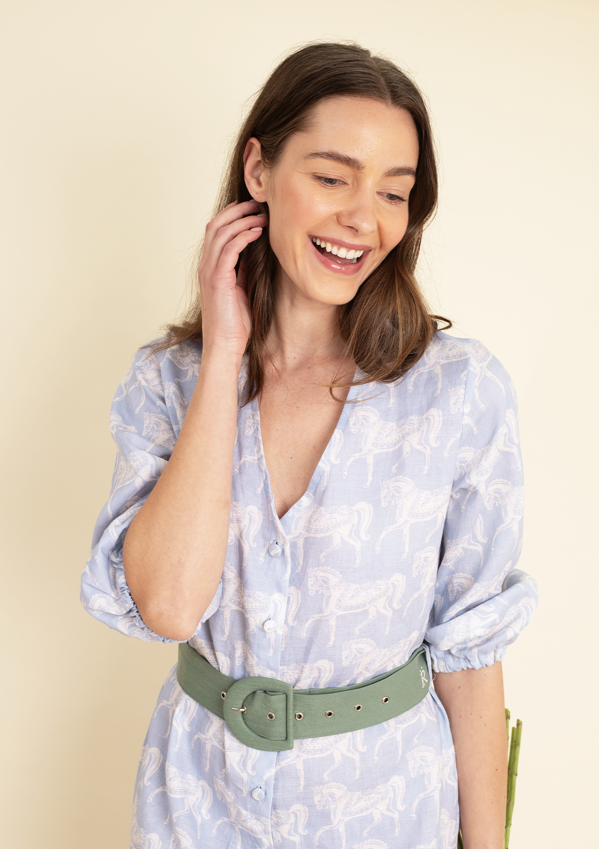 Sophia Linen Dress | Blossomare Print | Cotton Blue - Rönner