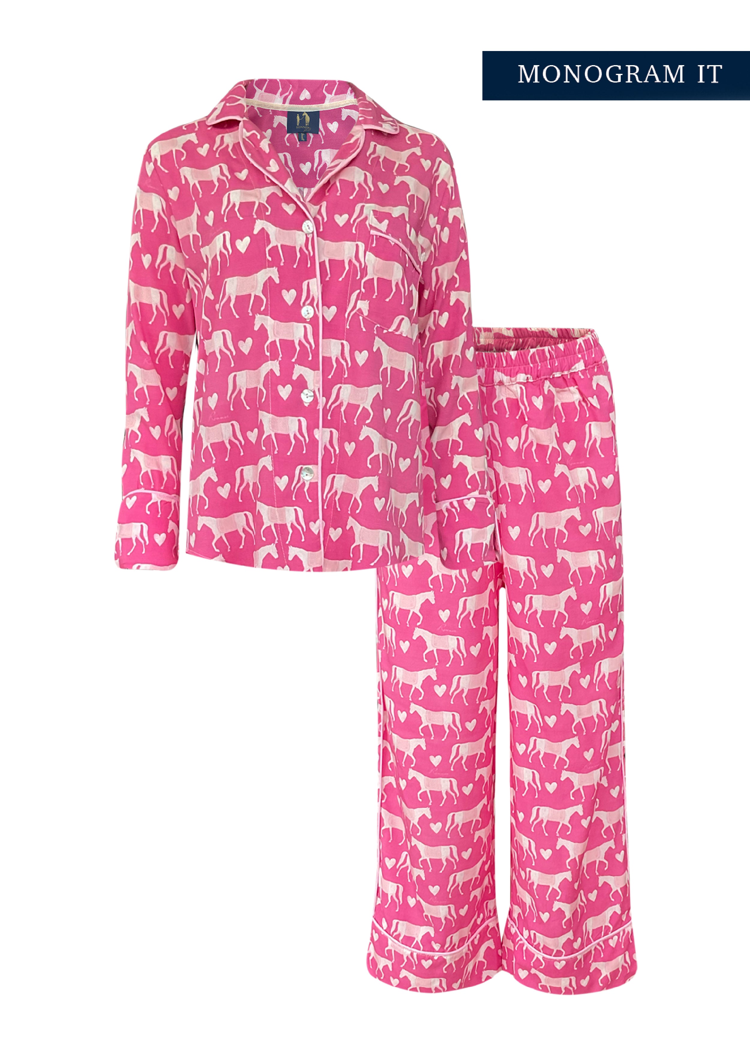 Be Mine PJ'S Set | Hot Pink | Equestrian Sleepwear Collection