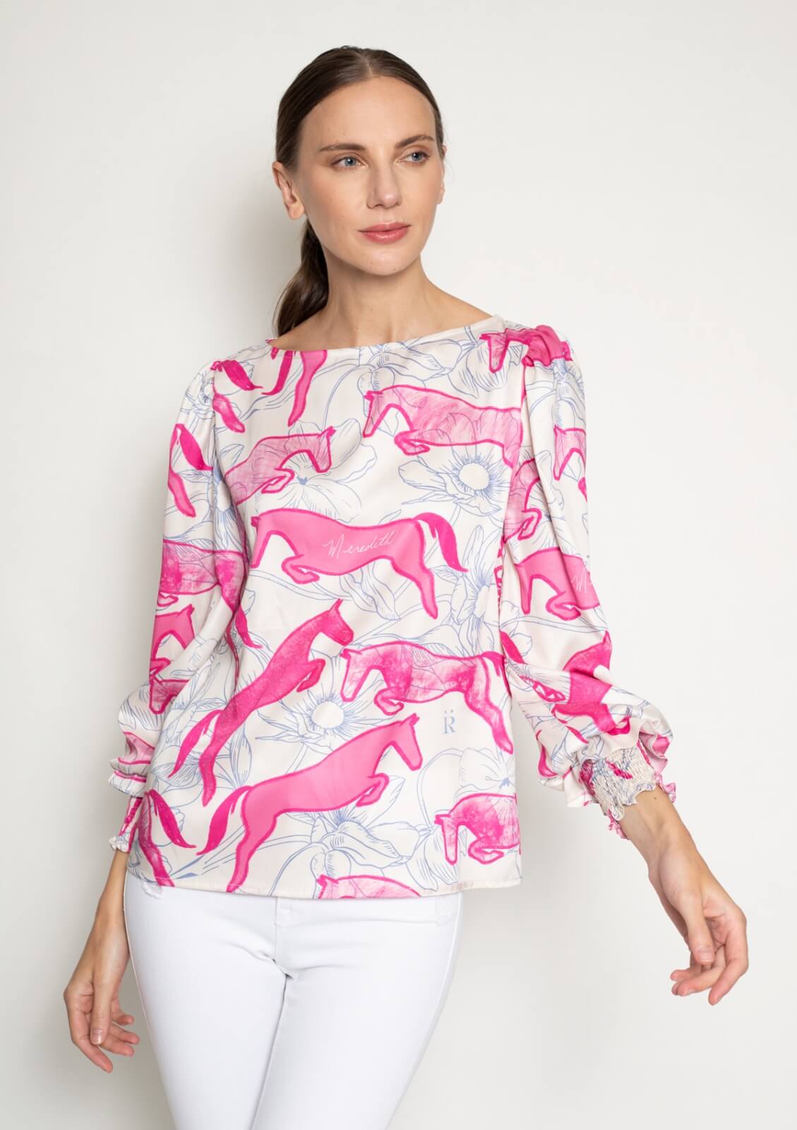 Bella Dona Blouse | Shutterfly Print | Pink